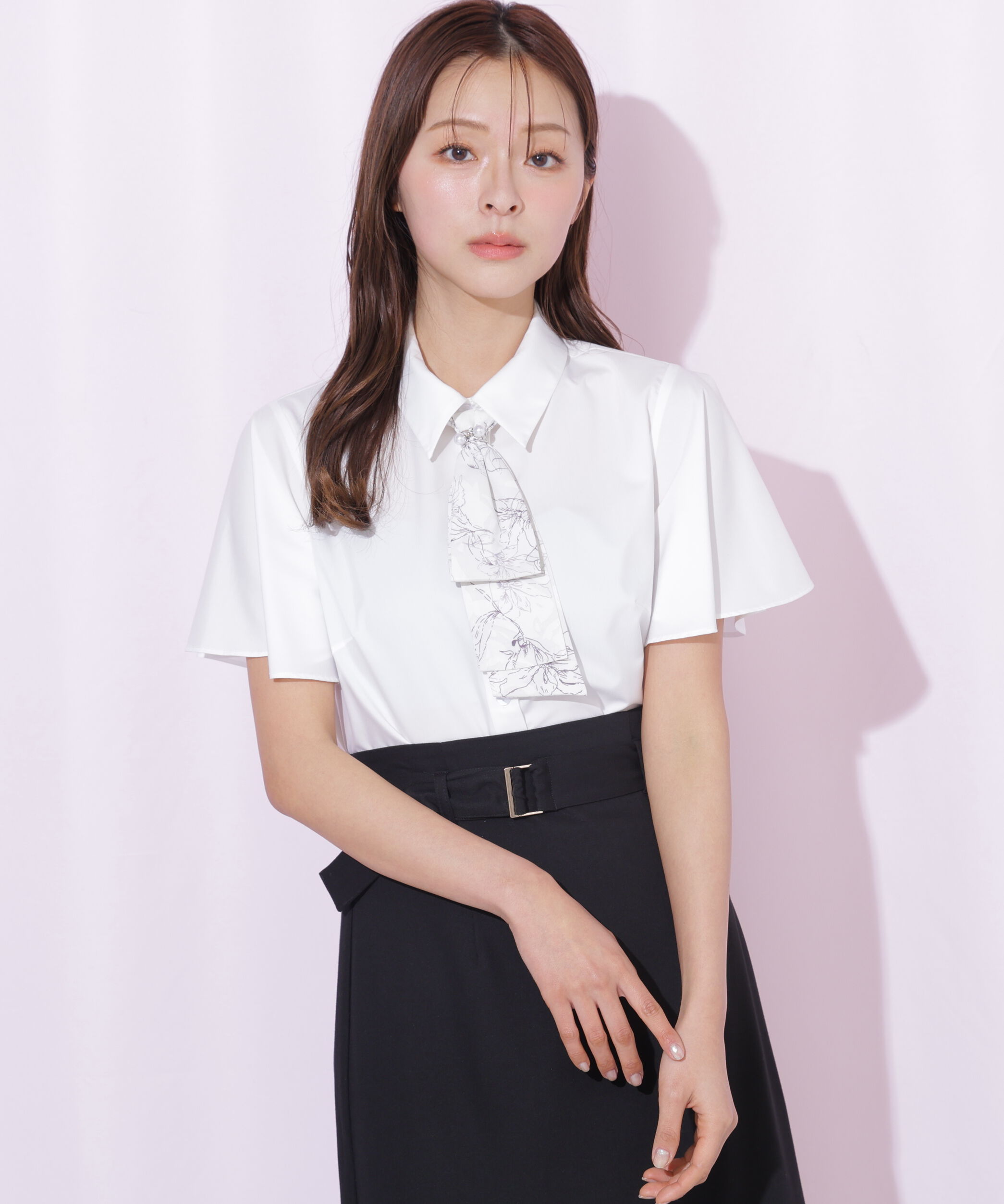  「配色ボウタイブラウス」|シャツ・ブラウス|