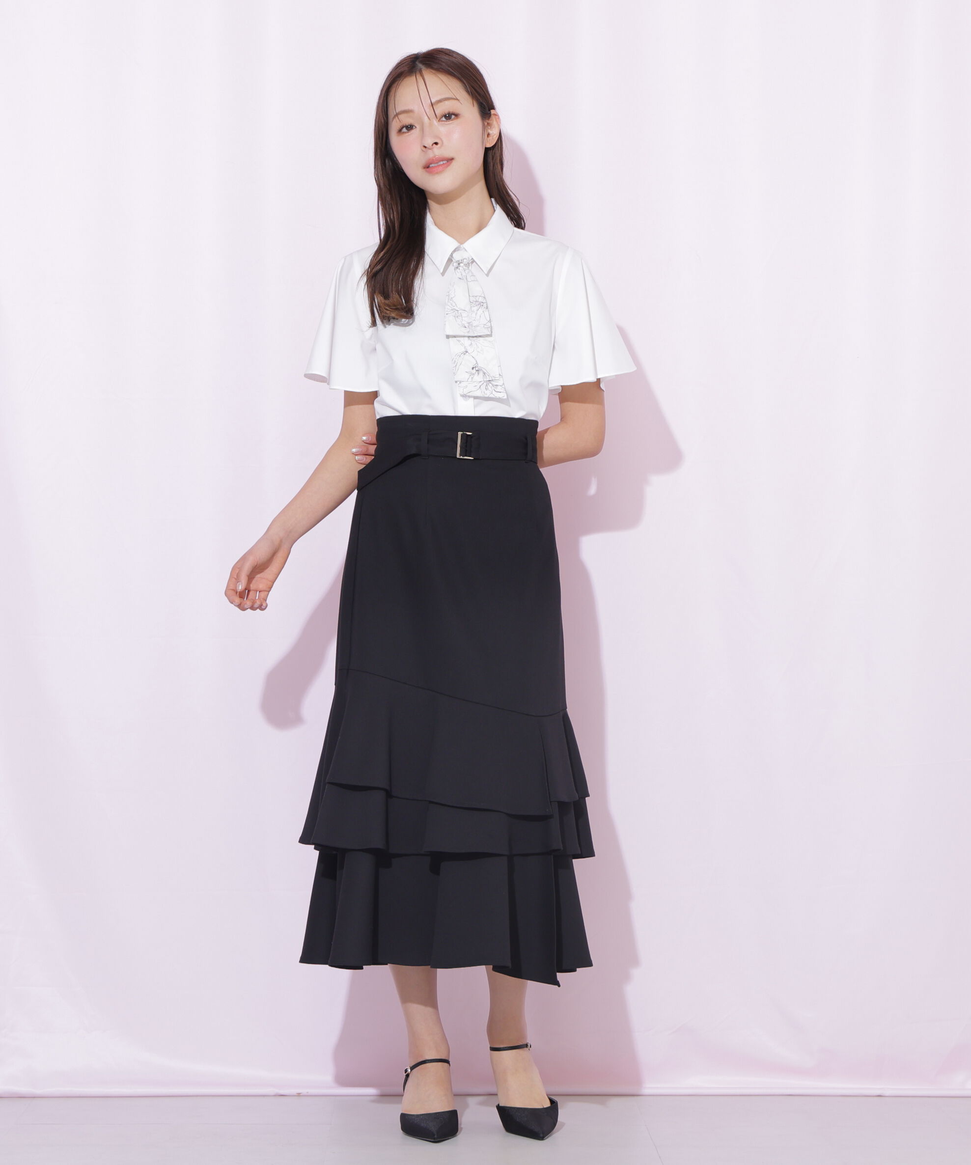  「配色ボウタイブラウス」|シャツ・ブラウス|