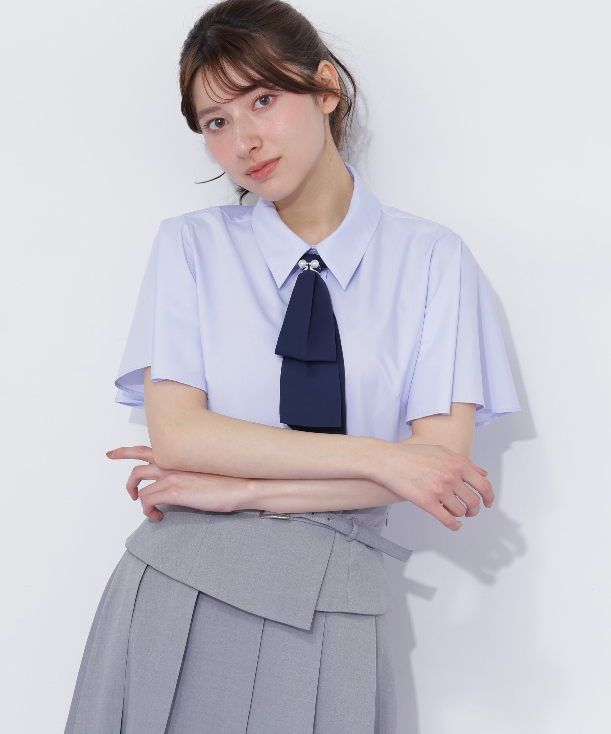  「配色ボウタイブラウス」|シャツ・ブラウス|