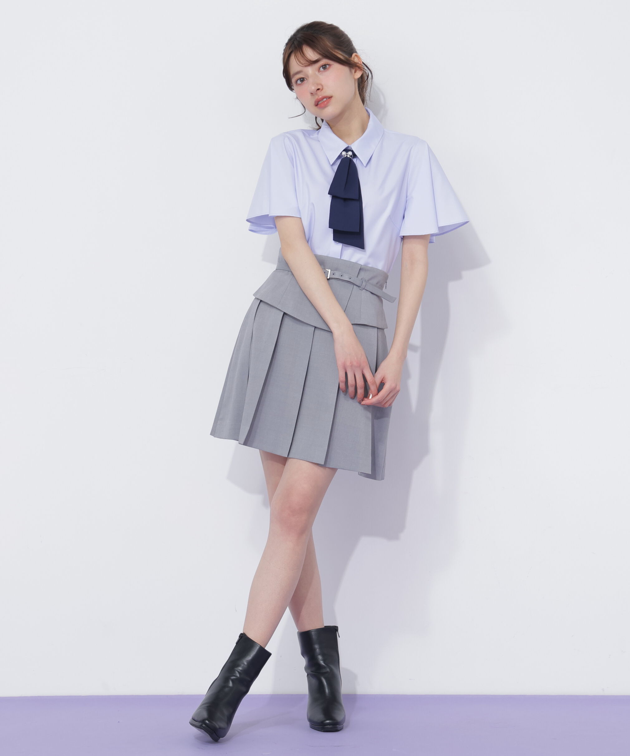  「配色ボウタイブラウス」|シャツ・ブラウス|