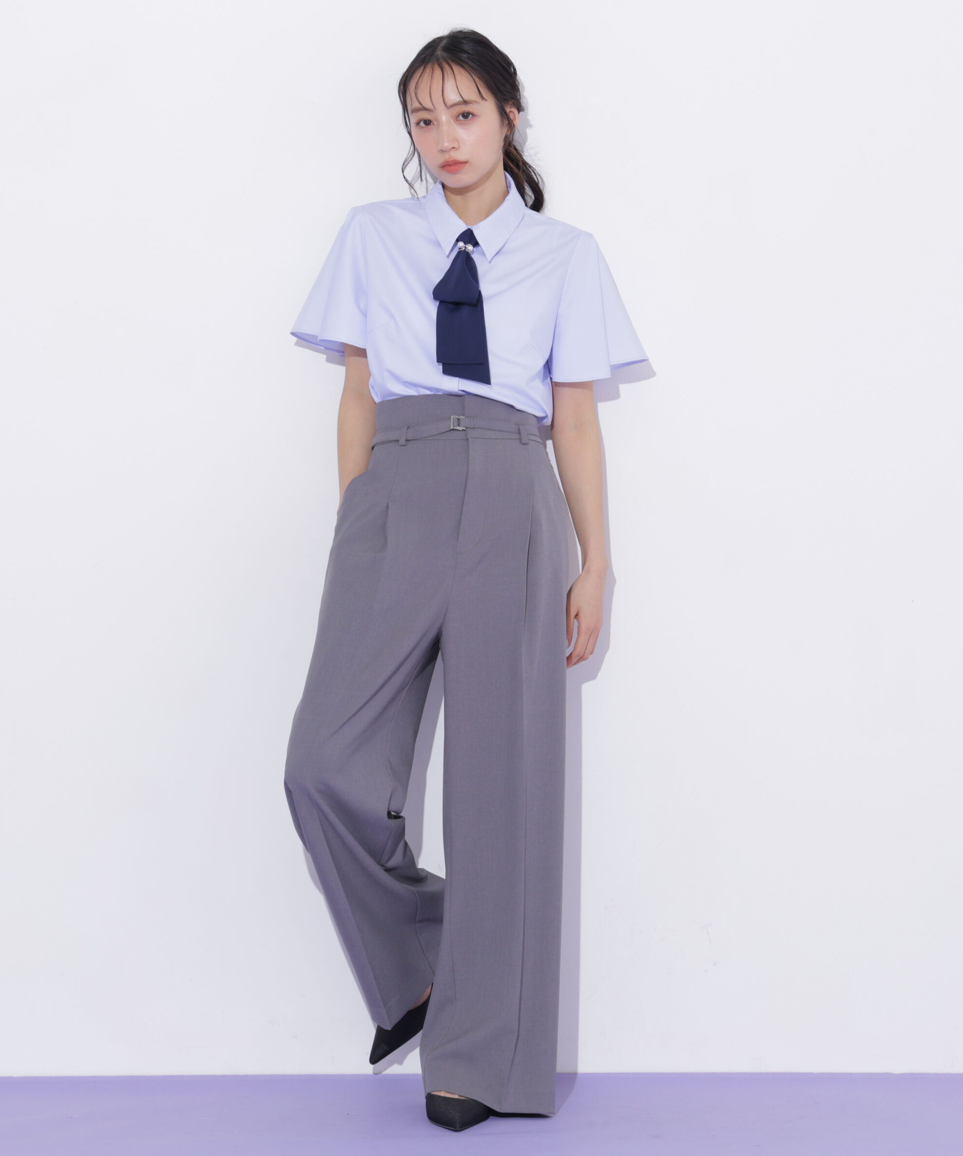  「配色ボウタイブラウス」|シャツ・ブラウス|