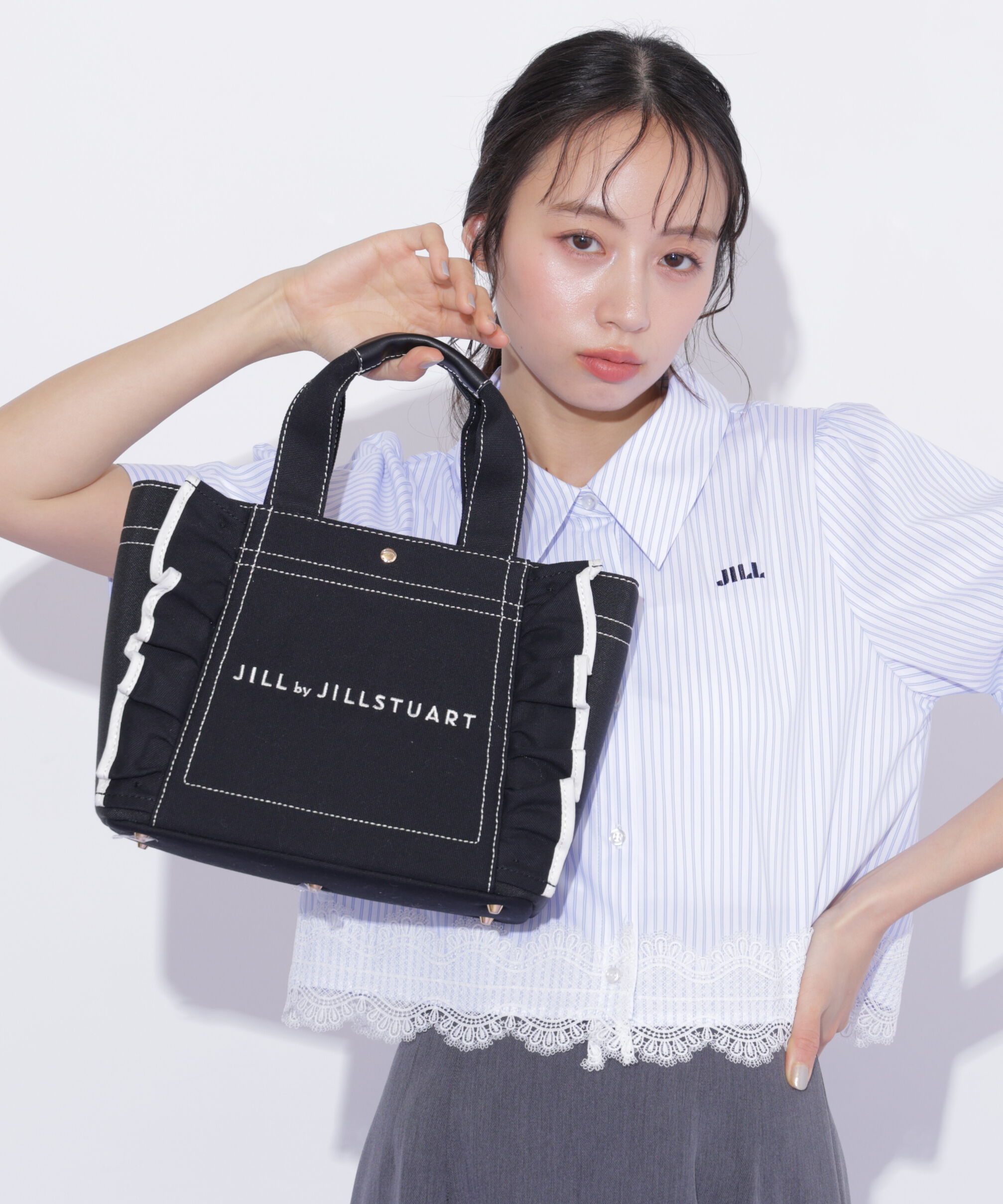  「ヘムレース五分袖ブラウス」|シャツ・ブラウス|