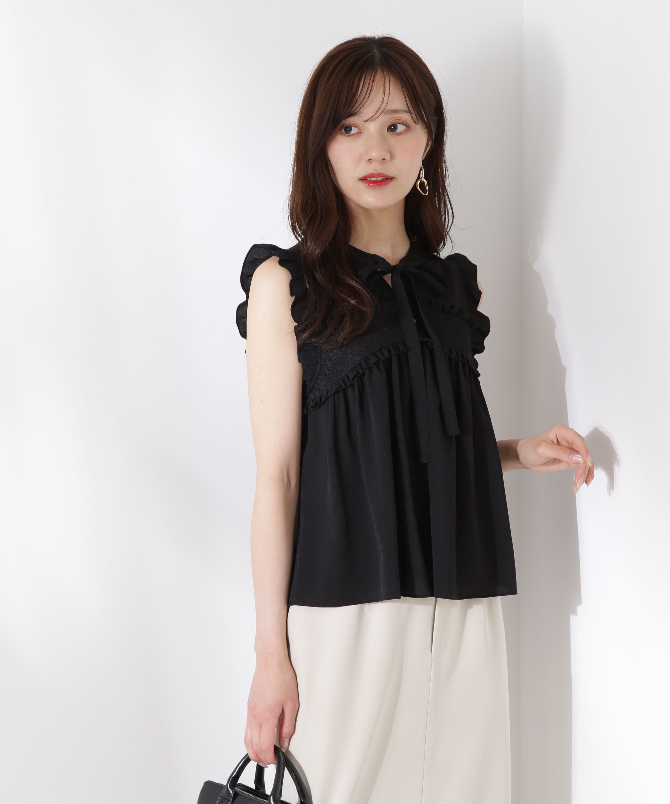 PROPORTION BODY DRESSING「レースドッキングボウタイブラウス」|シャツ・ブラウス|