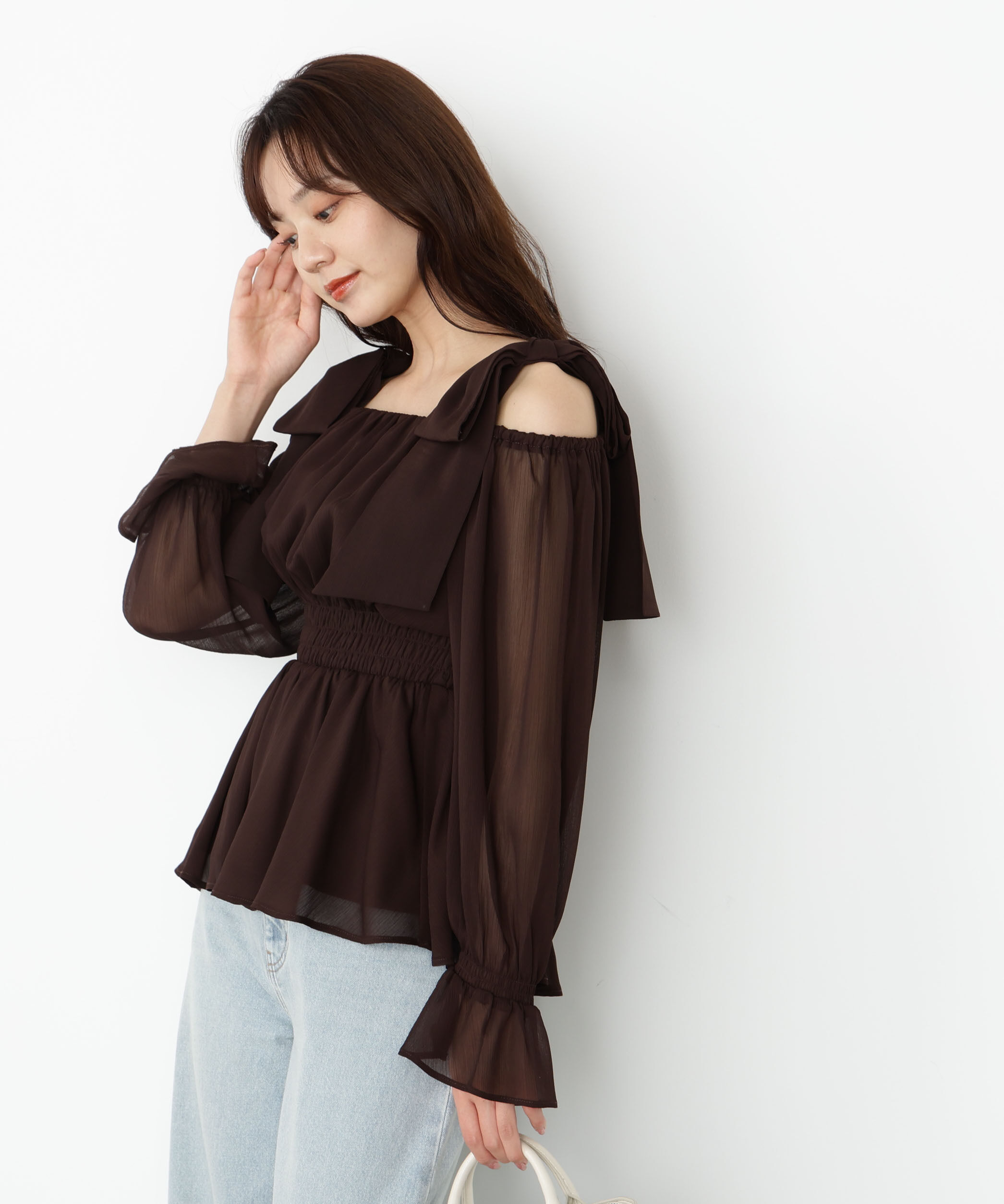 PROPORTION BODY DRESSING「ショルダーリボンシャーリングブラウス　25AW」|シャツ・ブラウス|