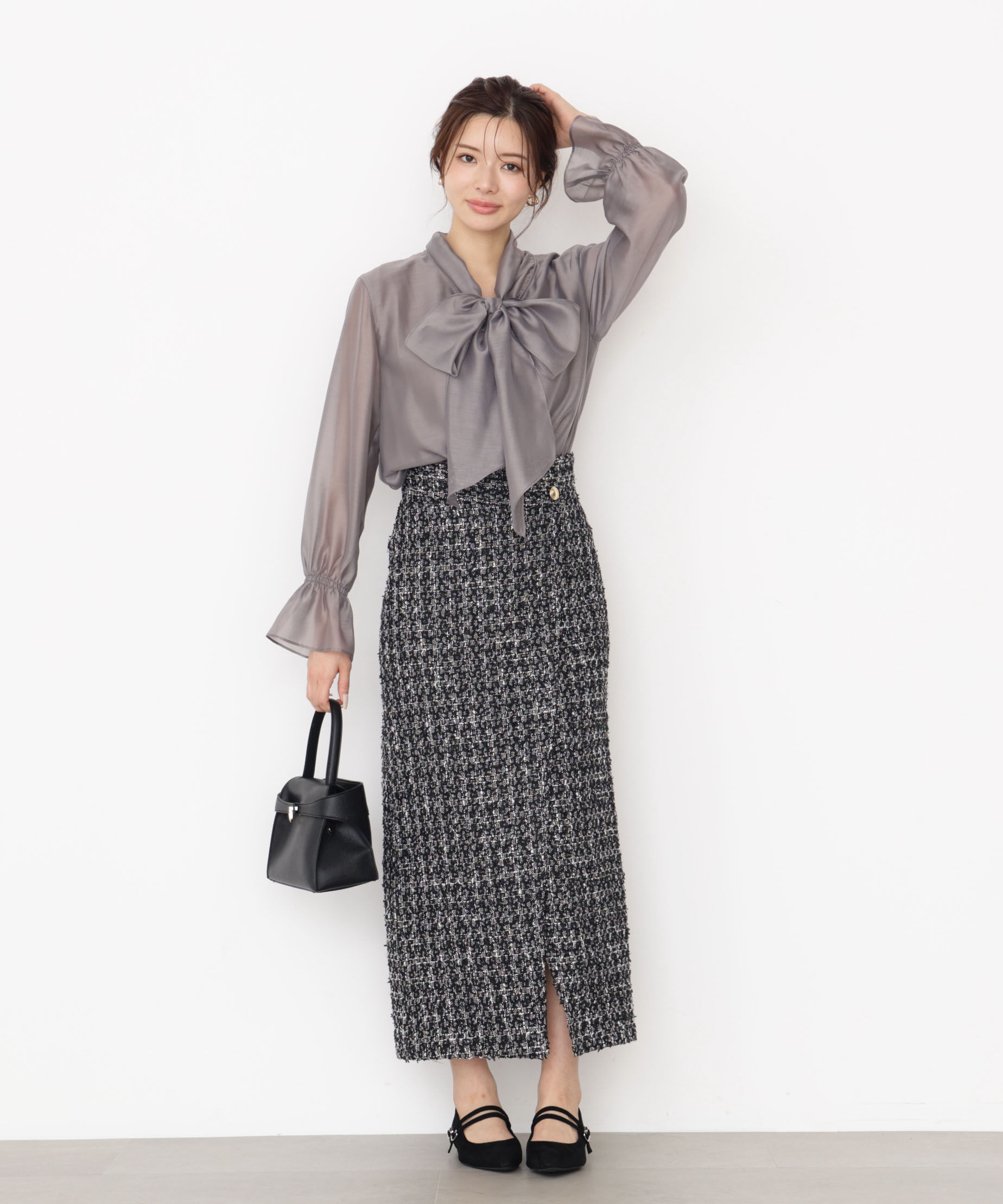 PROPORTION BODY DRESSING「＜ウォッシャブル＞シアーボウタイブラウス 25AW」|シャツ・ブラウス|