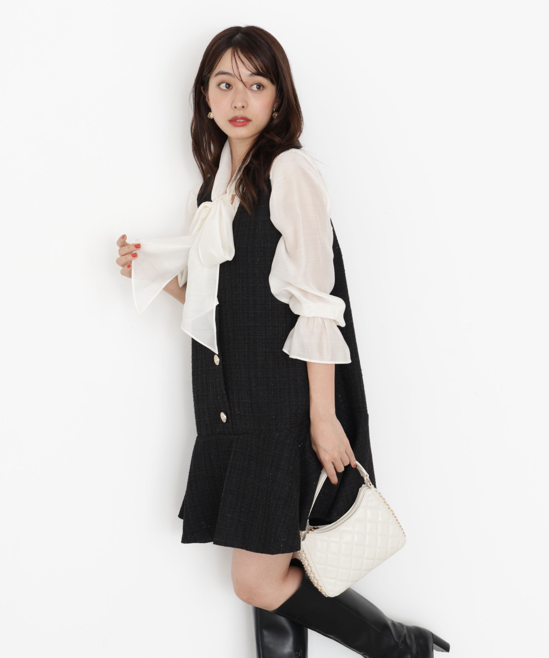 PROPORTION BODY DRESSING「＜ウォッシャブル＞シアーボウタイブラウス 25AW」|シャツ・ブラウス|