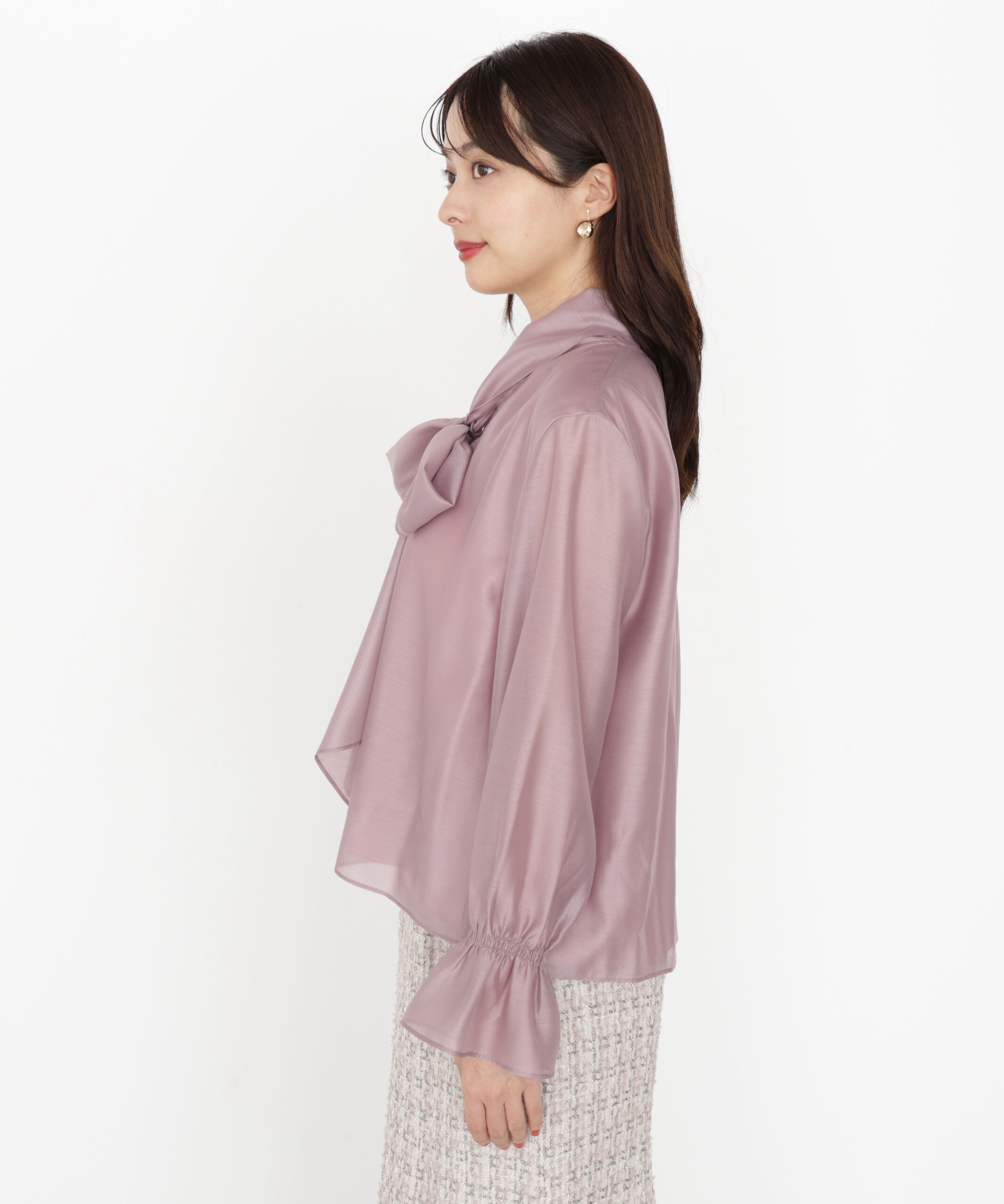 PROPORTION BODY DRESSING「＜ウォッシャブル＞シアーボウタイブラウス 25AW」|シャツ・ブラウス|