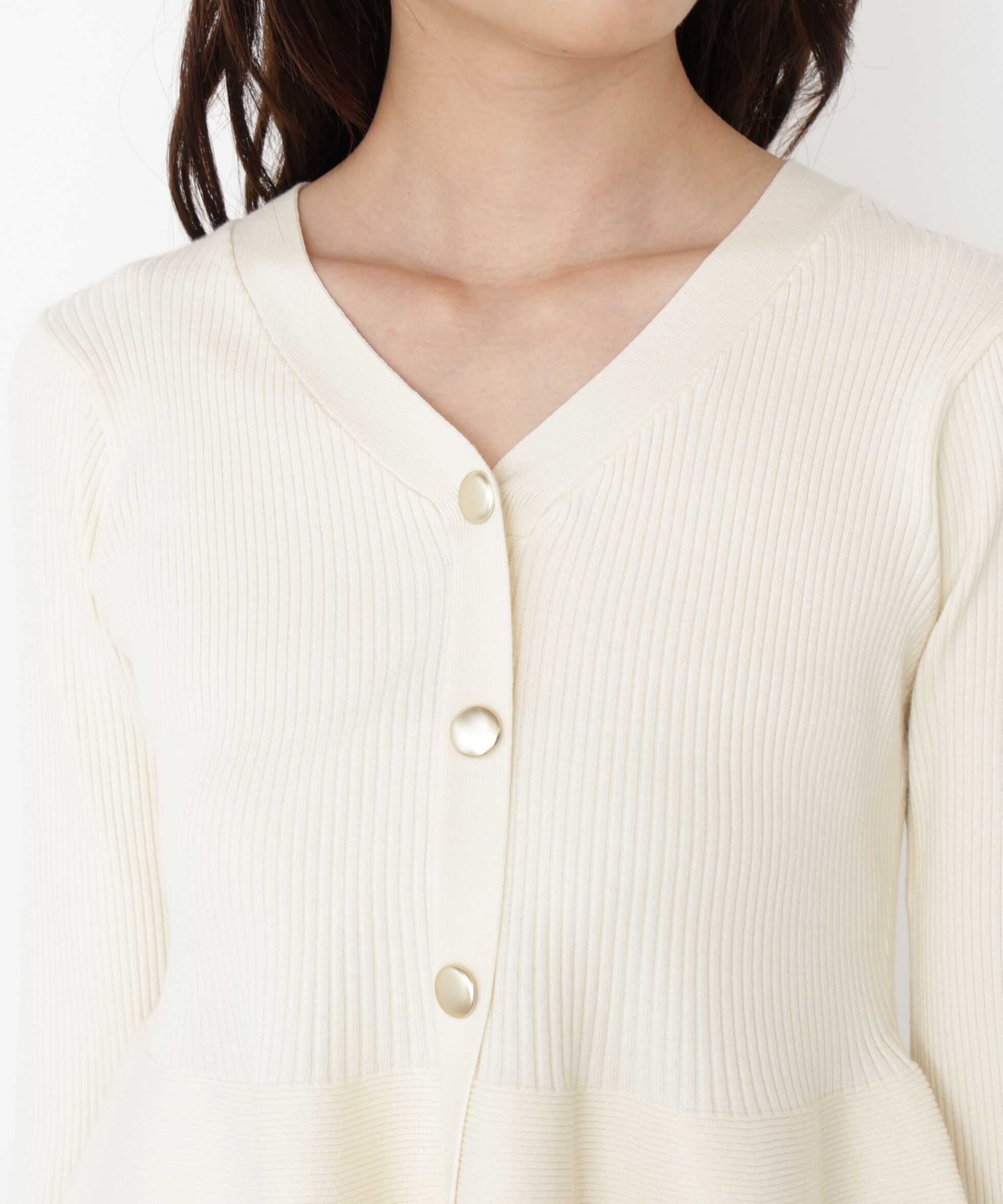 PROPORTION BODY DRESSING「シアー切り替えペプラムニット 25AW」|ニット・セーター|