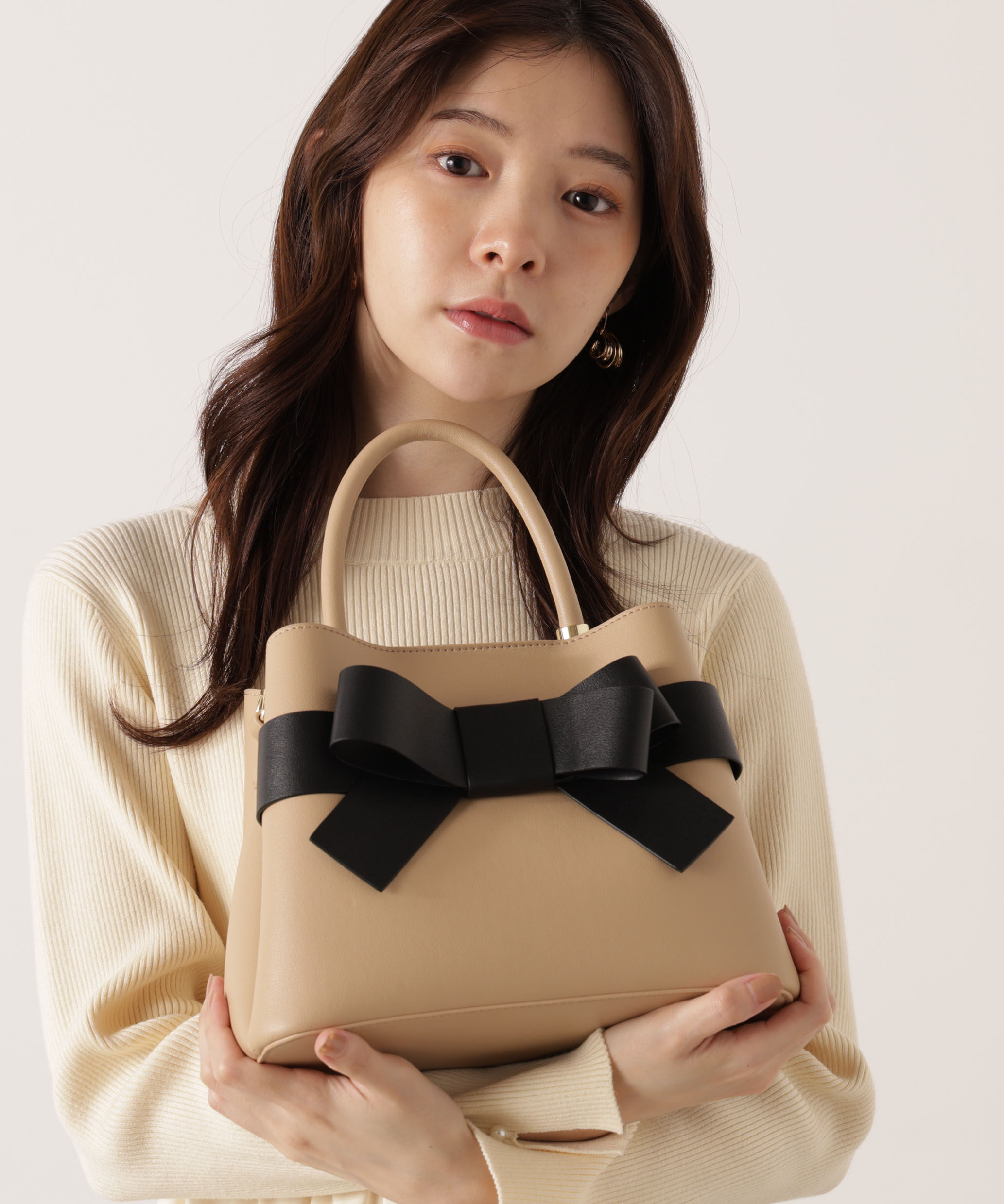 PROPORTION BODY DRESSING「フロントリボンバッグ 25AW」|その他|ベージュ&times;ブ  1