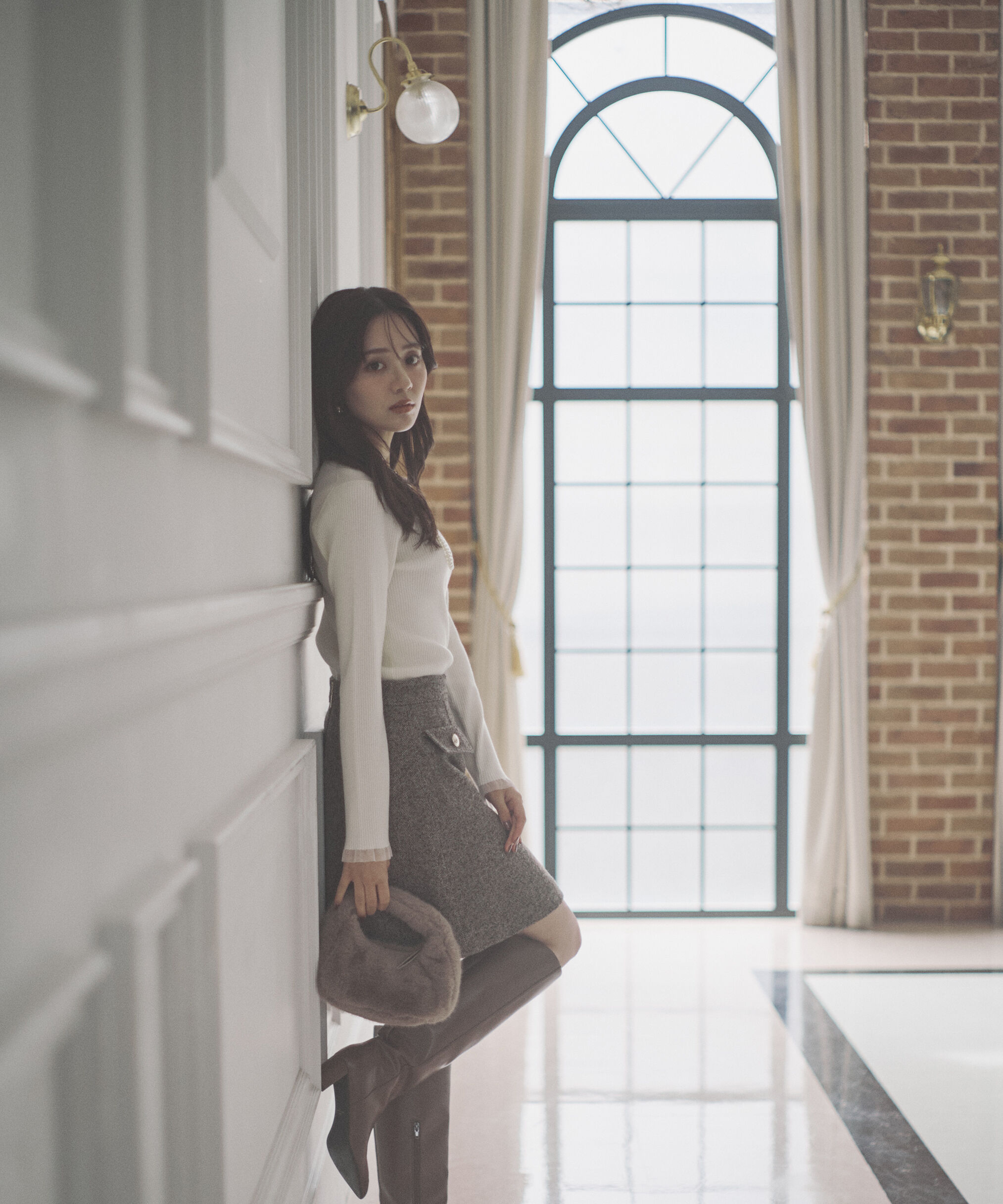 PROPORTION BODY DRESSING「部分シアーリブニット 25AW 」|ニット・セーター|