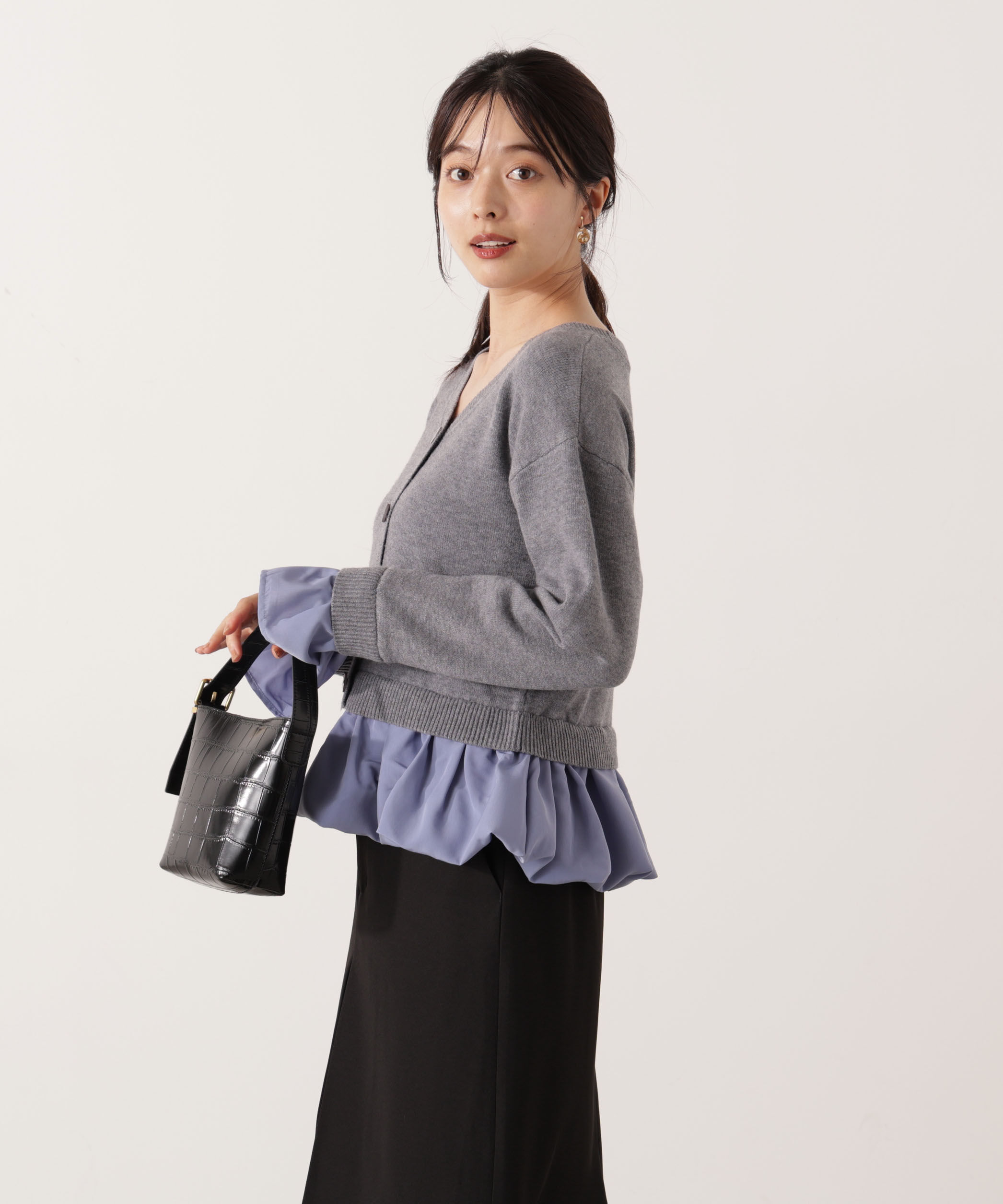 PROPORTION BODY DRESSING「＜ウォッシャブル＞バルーンペプラムニット 25AW」|ニット・セーター|