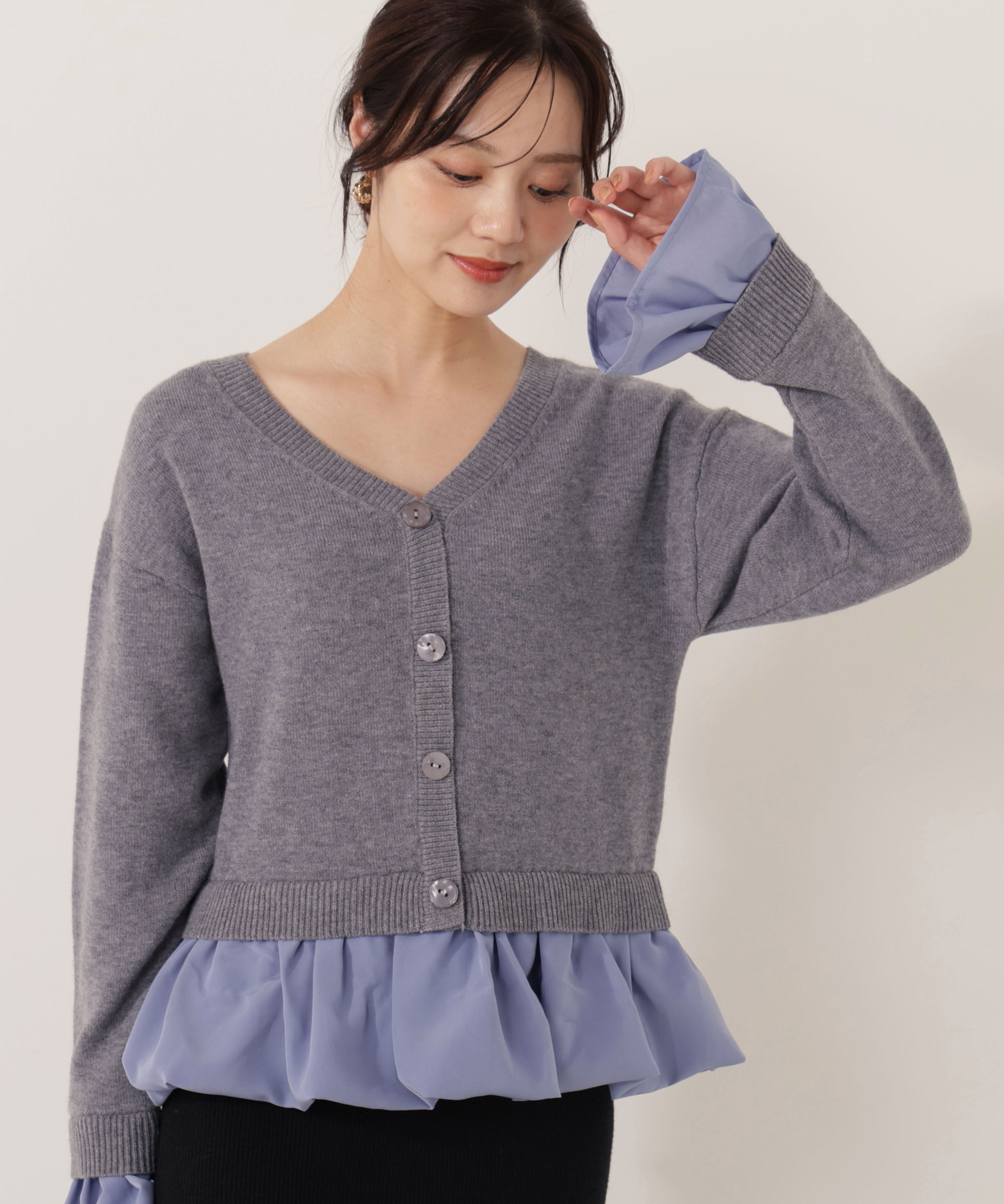 PROPORTION BODY DRESSING「＜ウォッシャブル＞バルーンペプラムニット 25AW」|ニット・セーター|