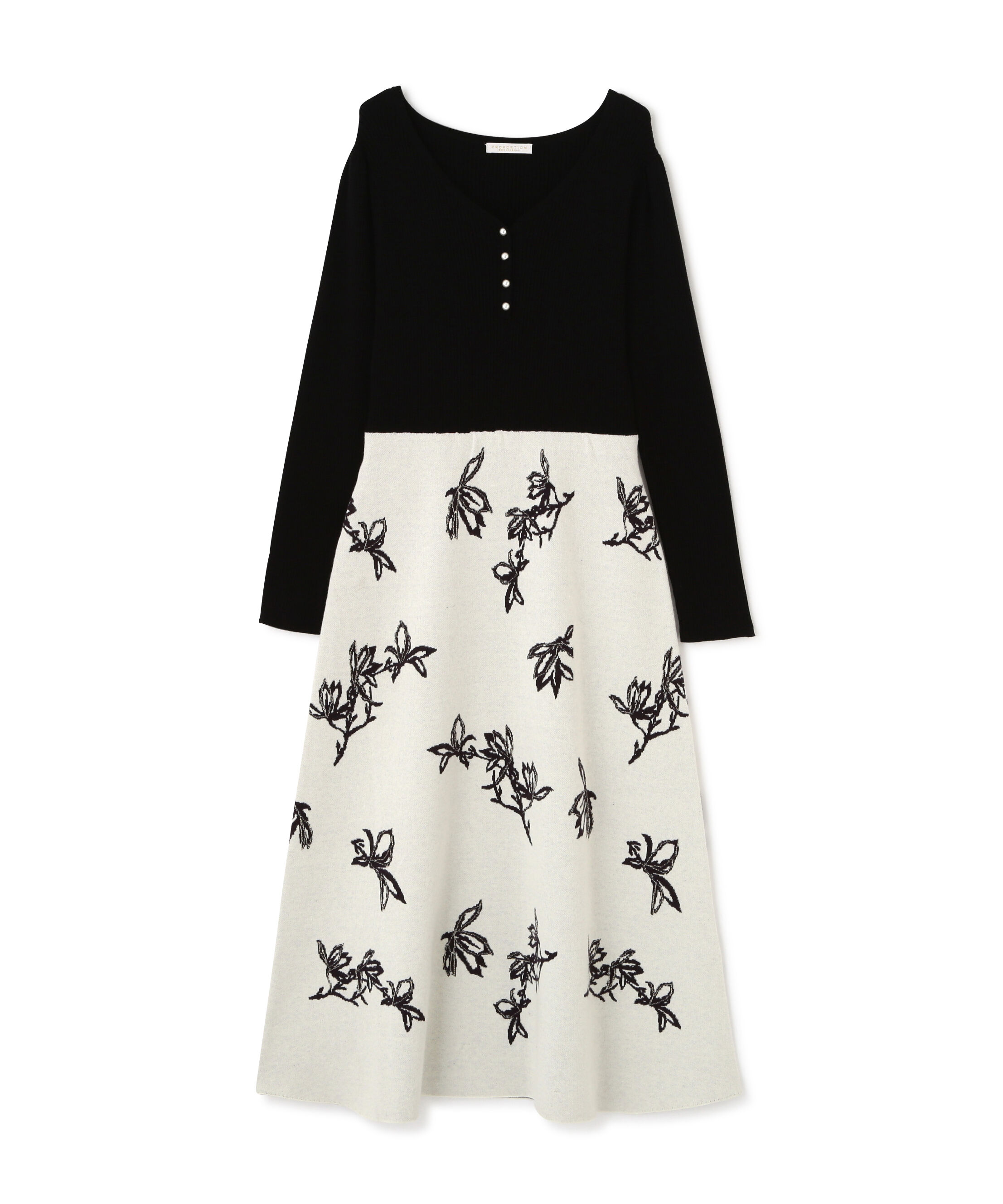 PROPORTION BODY DRESSING「花柄ジャガードニットワンピース 25AW」|ワンピース|