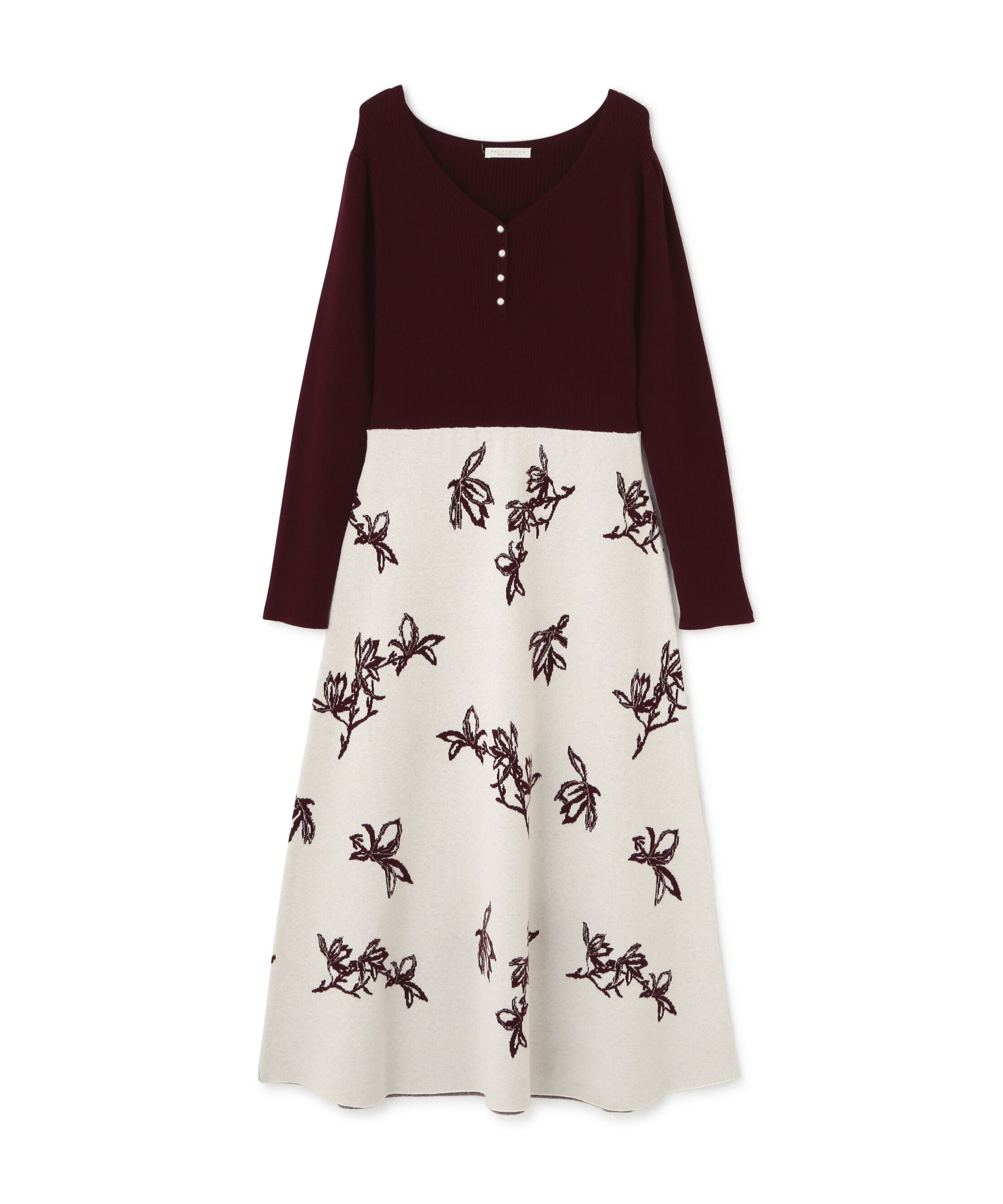 PROPORTION BODY DRESSING「花柄ジャガードニットワンピース 25AW」|ワンピース|