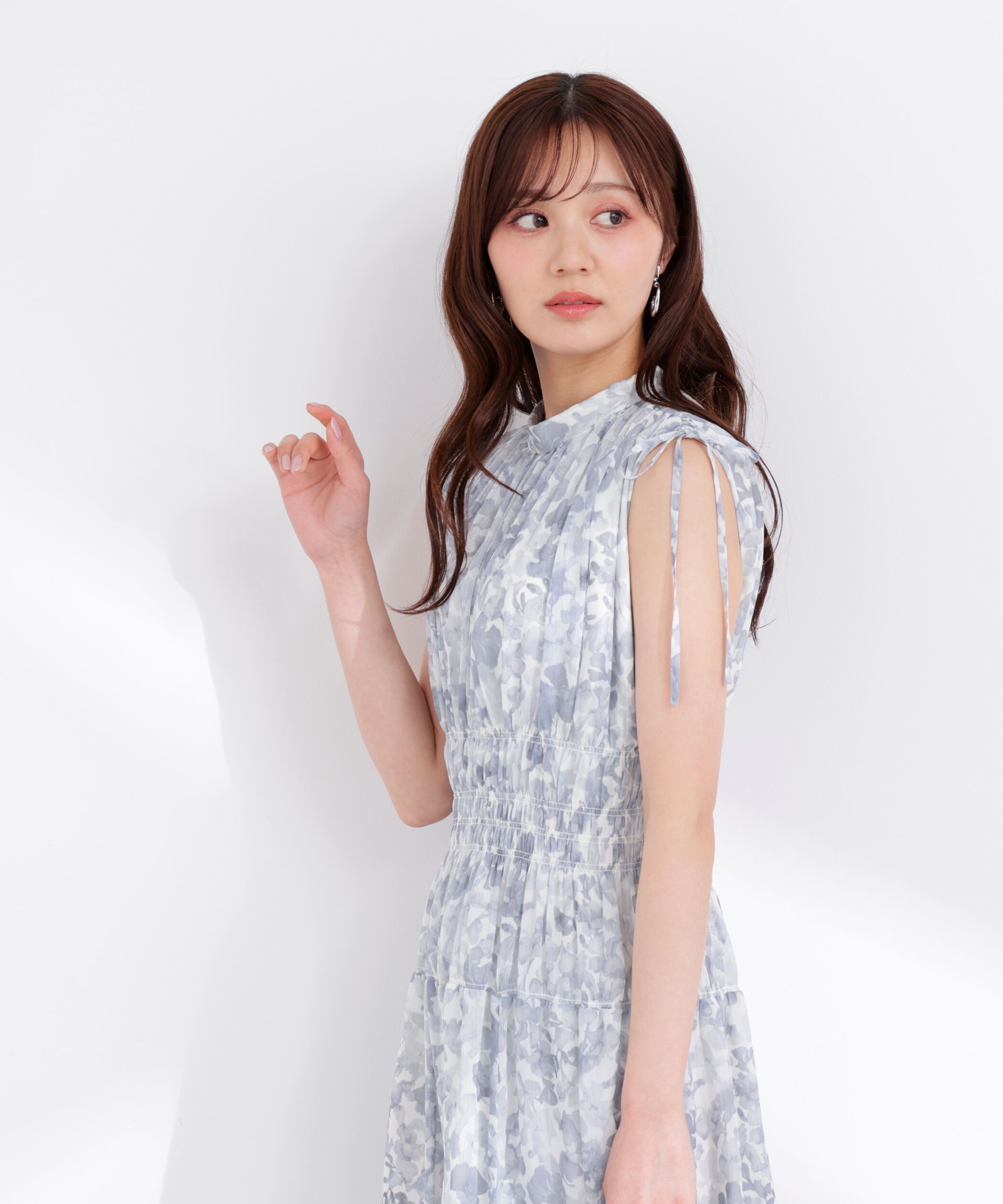 PROPORTION BODY DRESSING「2wayスリーブ花柄シャーリングワンピース 26SS」|ワンピース|