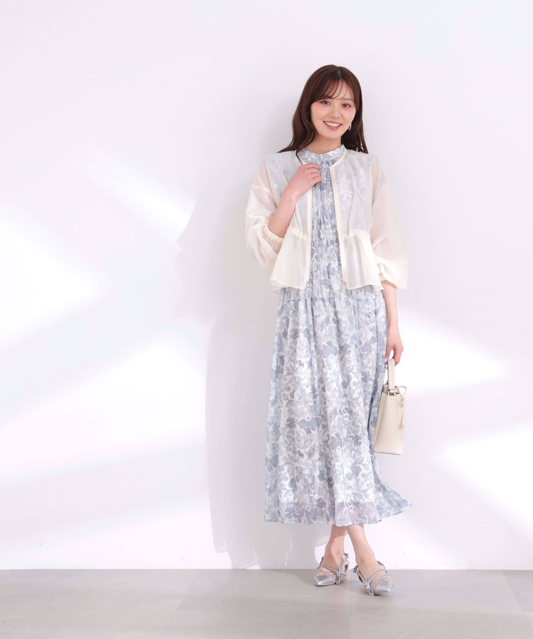 PROPORTION BODY DRESSING「2wayスリーブ花柄シャーリングワンピース 26SS」|ワンピース|