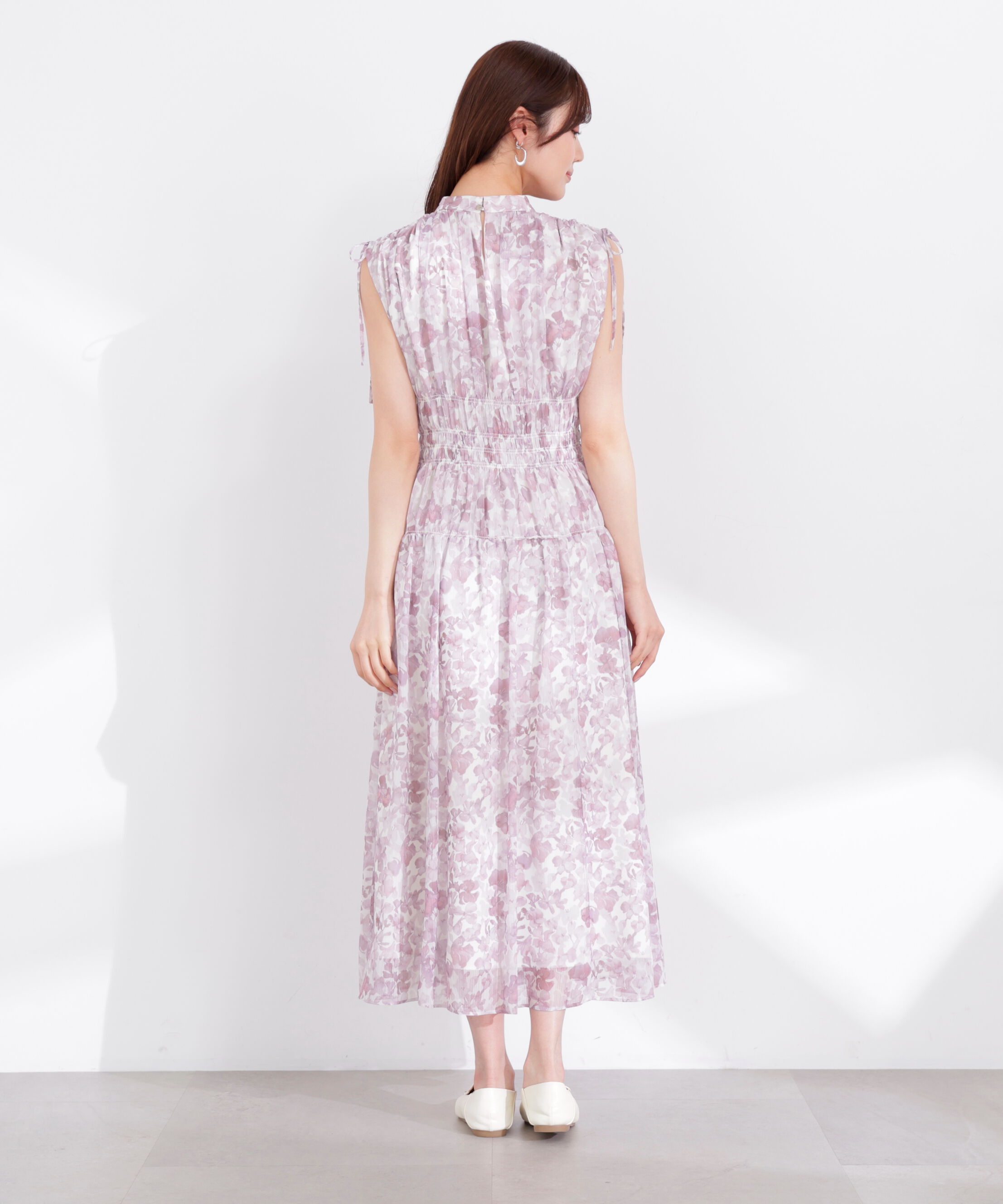 PROPORTION BODY DRESSING「2wayスリーブ花柄シャーリングワンピース 26SS」|ワンピース|