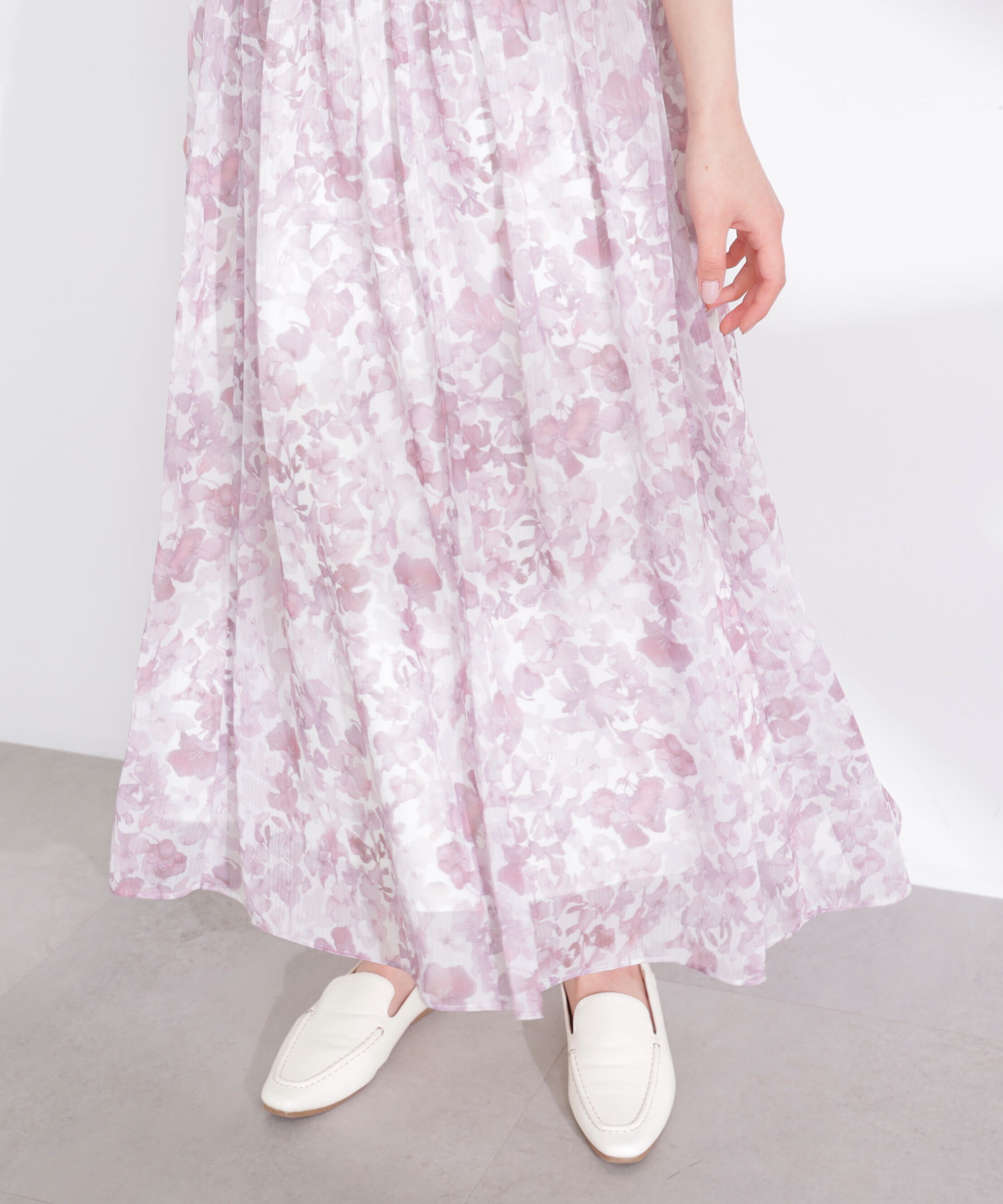 PROPORTION BODY DRESSING「2wayスリーブ花柄シャーリングワンピース 26SS」|ワンピース|