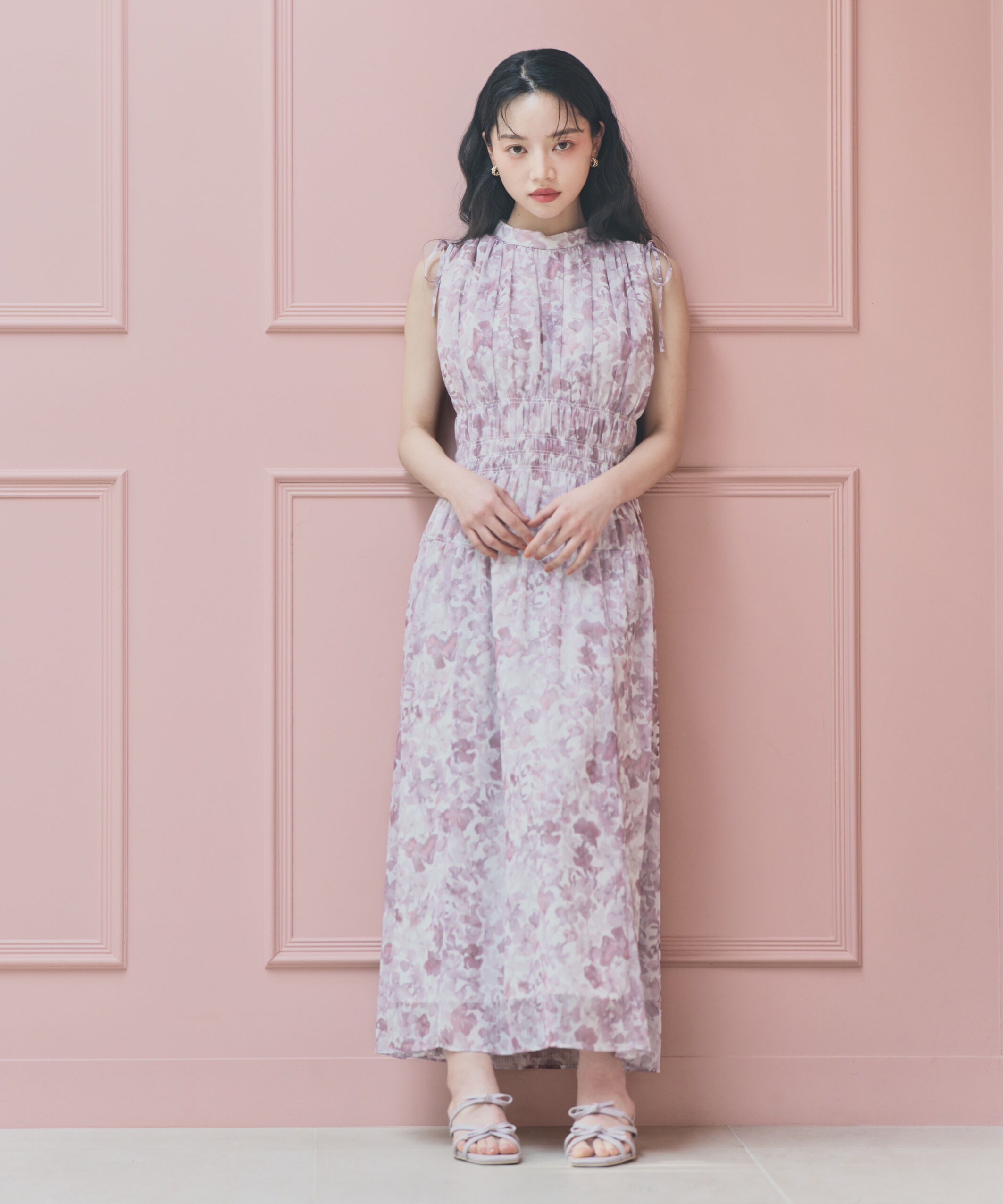 PROPORTION BODY DRESSING「2wayスリーブ花柄シャーリングワンピース 26SS」|ワンピース|