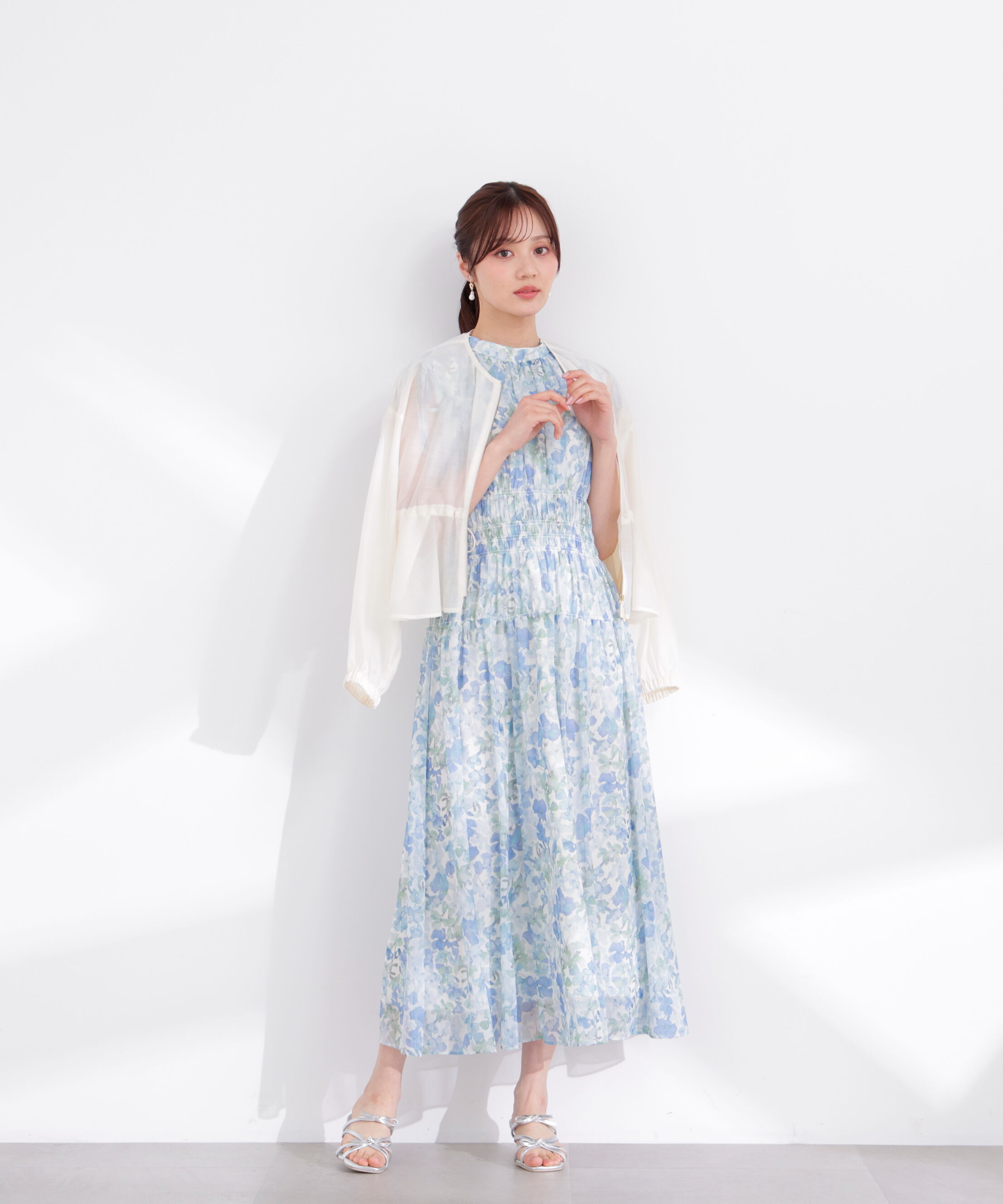 PROPORTION BODY DRESSING「2wayスリーブ花柄シャーリングワンピース 26SS」|ワンピース|