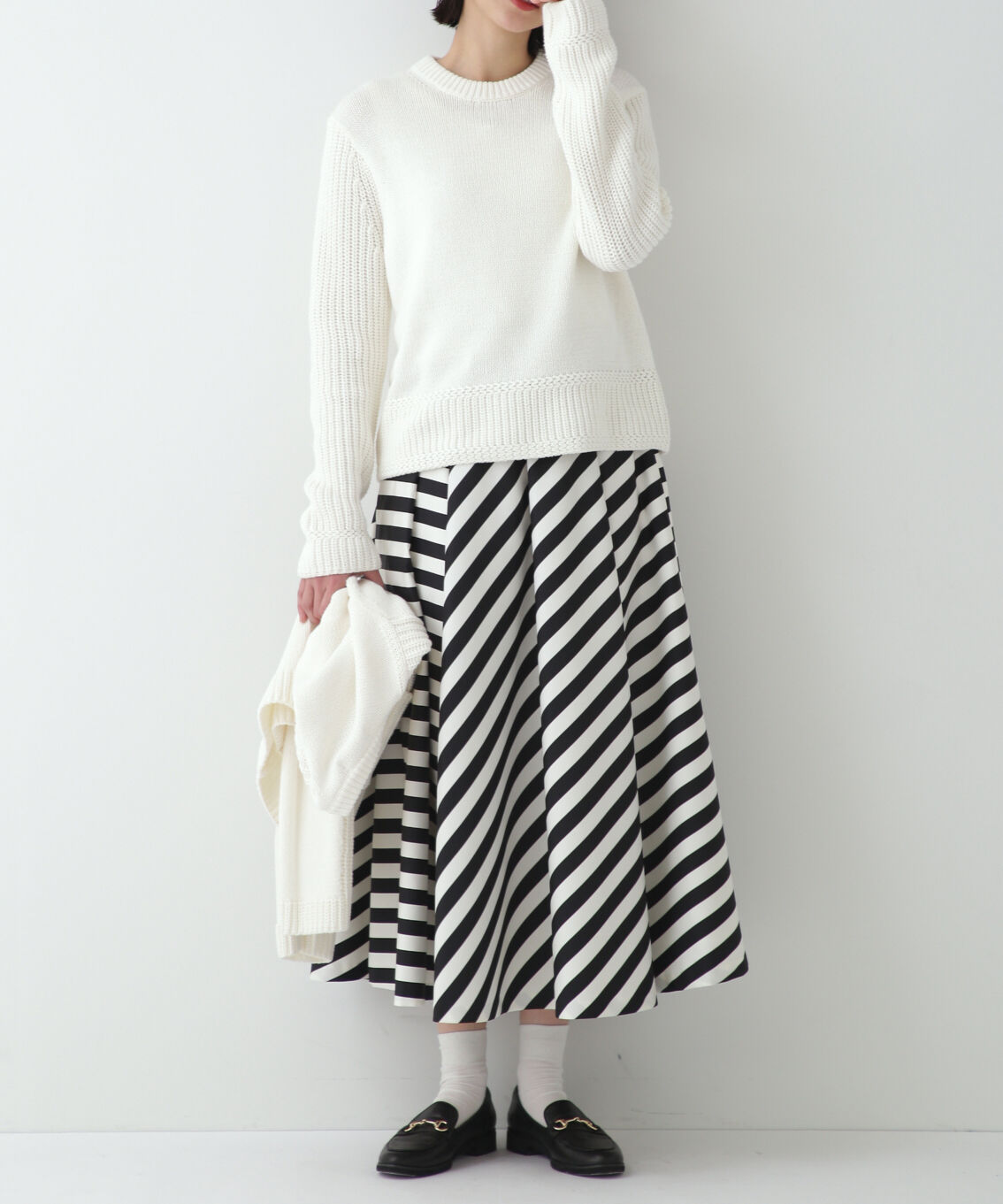  「ストライププリントスカート」|スカート|