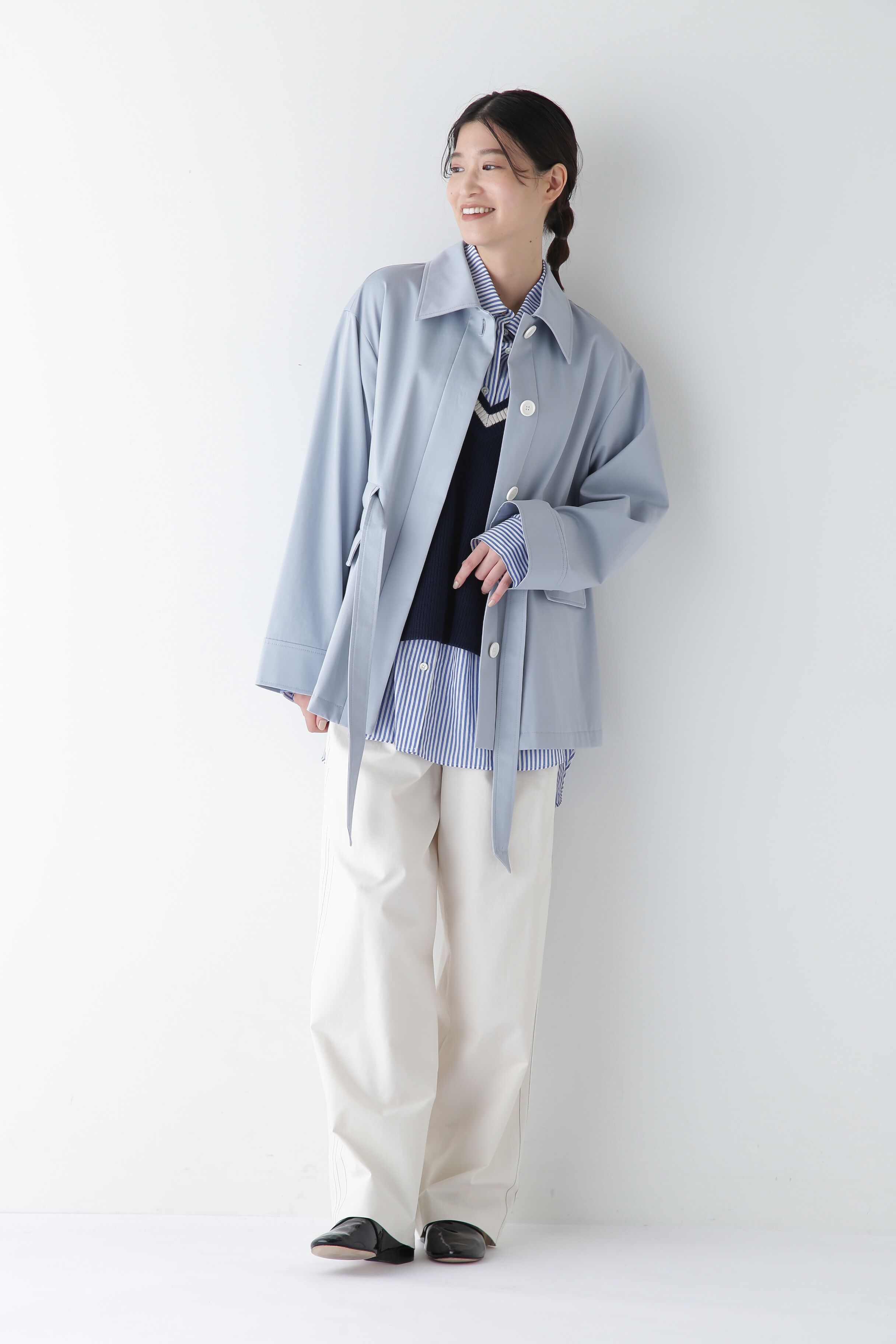  「◆【ウォッシャブル】2WAYライン入Ｖネックプルオーバー」|ニット・セーター|