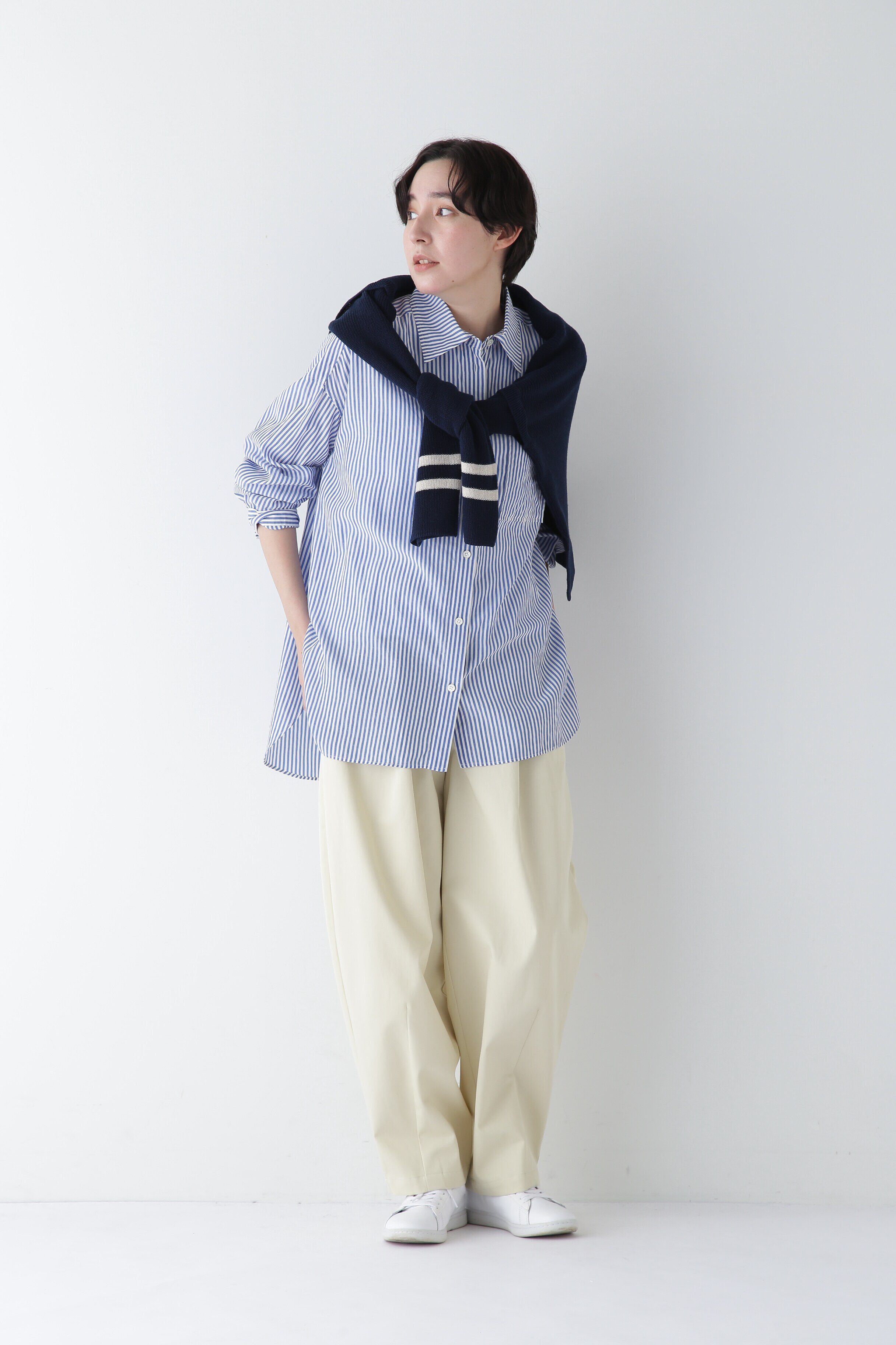  「◆【ウォッシャブル】2WAYライン入Ｖネックプルオーバー」|ニット・セーター|