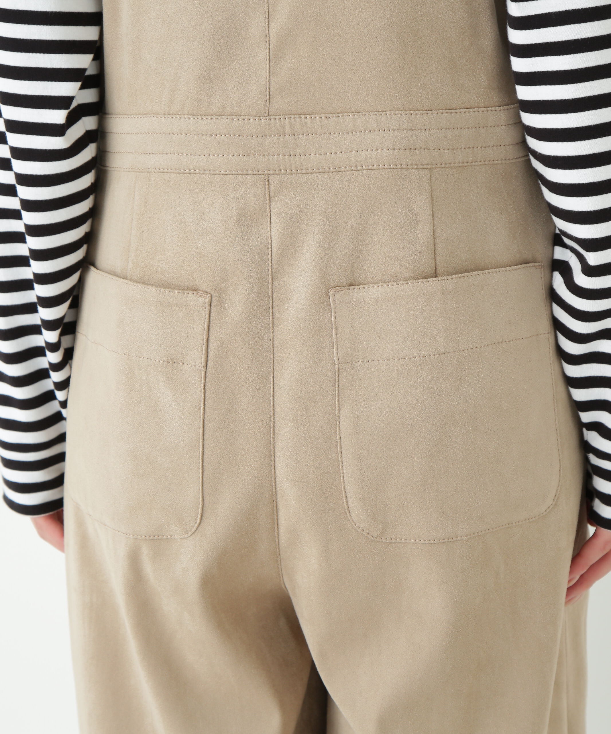  「◆ストレッチスェードオーバーオール」|ワンピース|