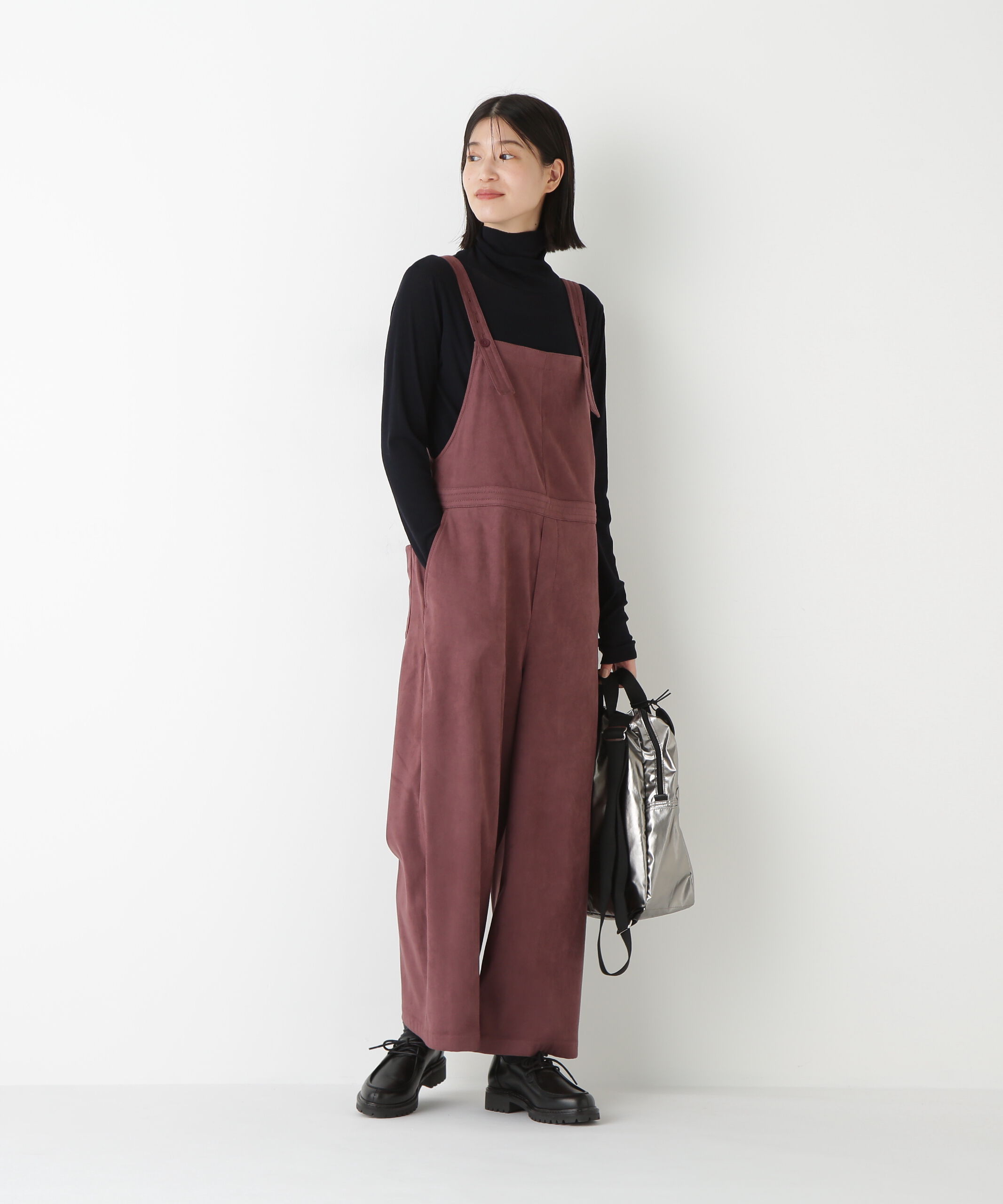  「◆ストレッチスェードオーバーオール」|ワンピース|