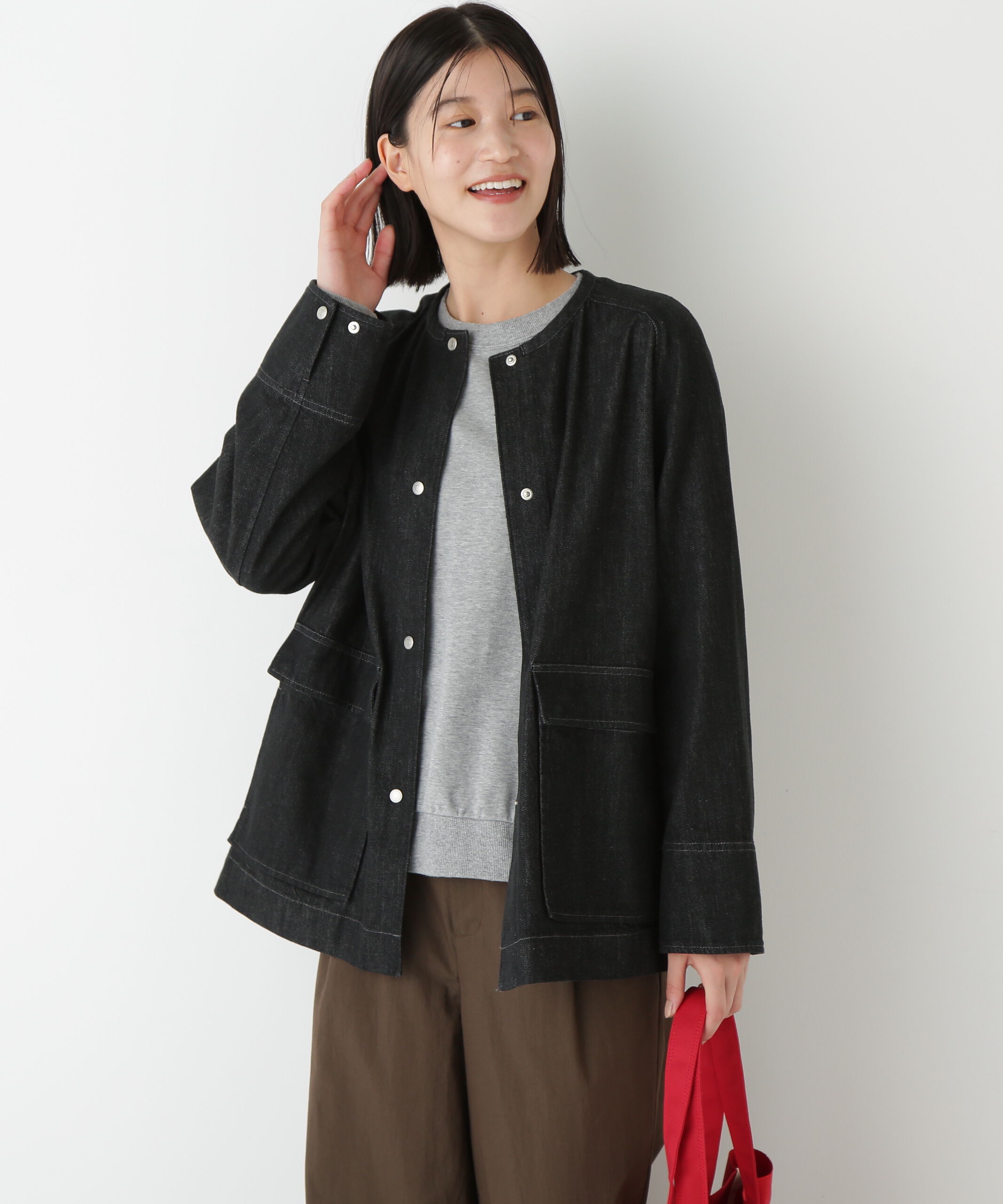  「◆８ｏｚデニムブルゾン」|ブルゾン・スタジャン|ブラック