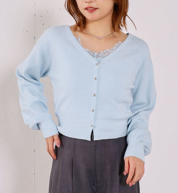 archives「レーストリムニットアンサンブル」|カーディガン|
