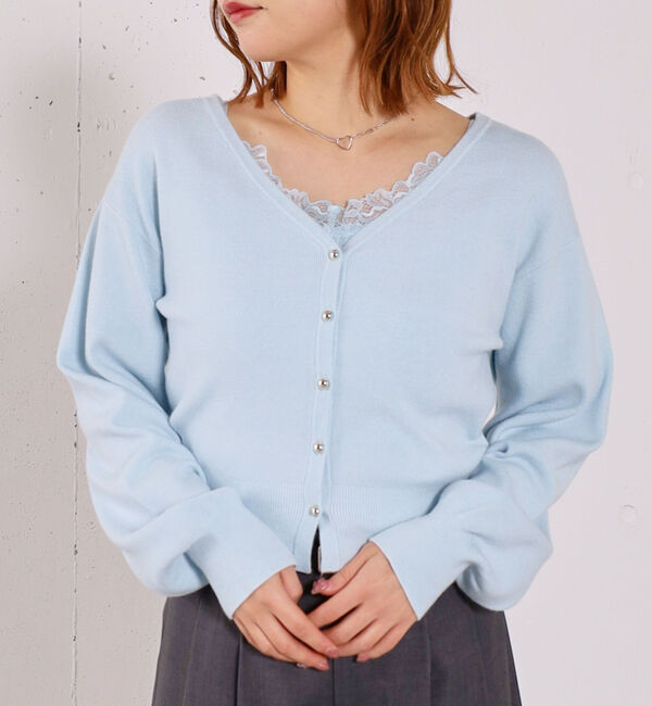 archives「レーストリムニットアンサンブル」|カーディガン|