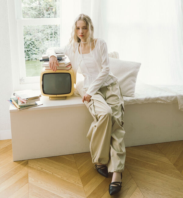 archives「チョーカー付ドットアソートフリルカットアンサンブル」|カーディガン|