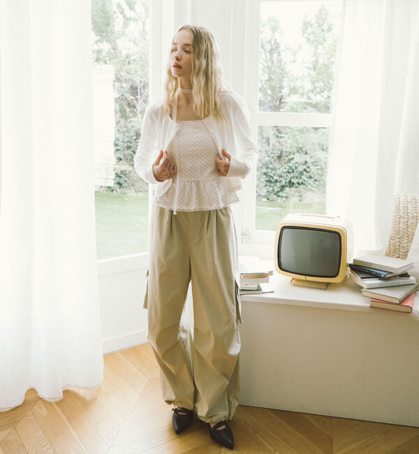 archives「チョーカー付ドットアソートフリルカットアンサンブル」|カーディガン|