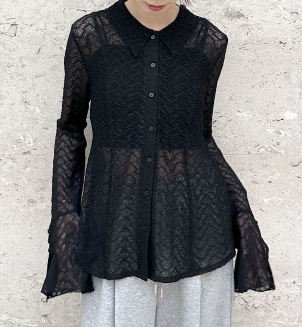 archives「フレアレースポロＴＯＰＳ」|Tシャツ・カットソー|BLACK