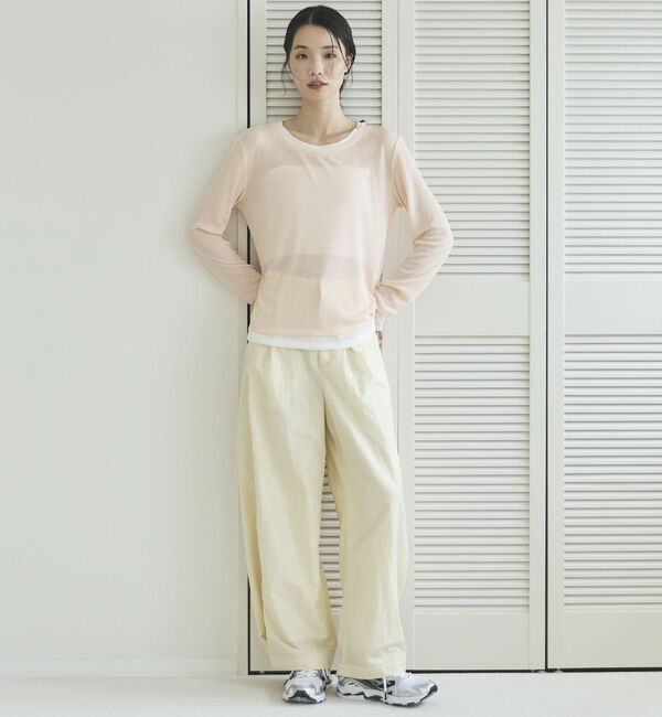 Doux archives「【ハンドウォッシャブル】シャイニータックワイドパンツ」|チノ|