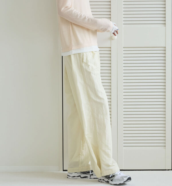 Doux archives「【ハンドウォッシャブル】シャイニータックワイドパンツ」|チノ|