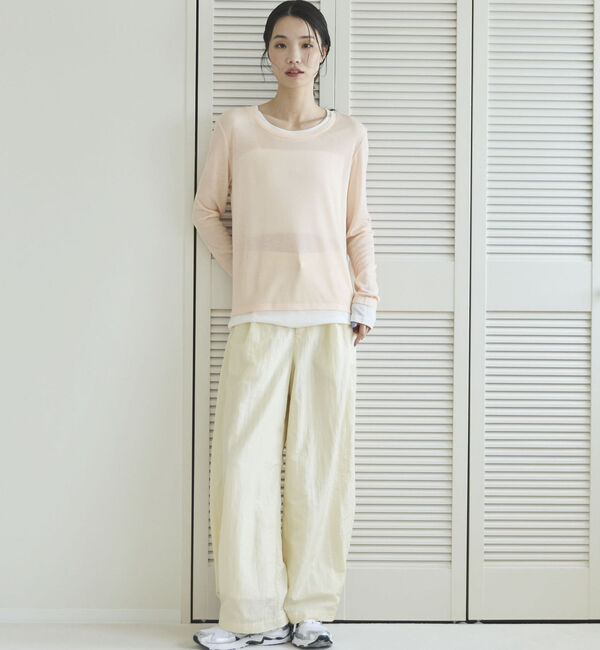 Doux archives「【ハンドウォッシャブル】シャイニータックワイドパンツ」|チノ|