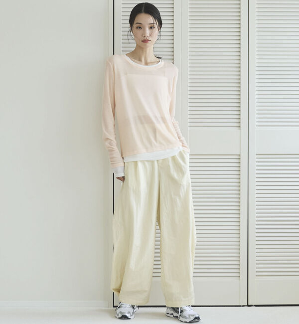 Doux archives「【ハンドウォッシャブル】シャイニータックワイドパンツ」|チノ|