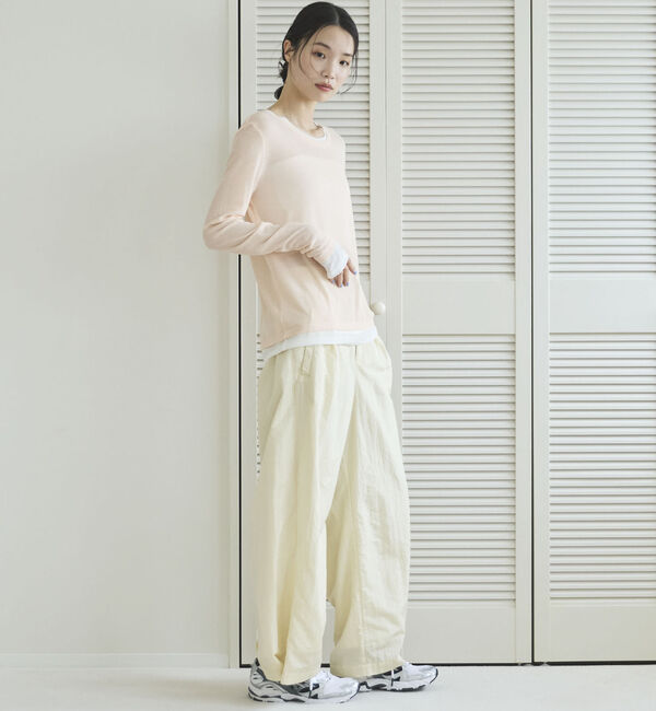 Doux archives「【ハンドウォッシャブル】シャイニータックワイドパンツ」|チノ|