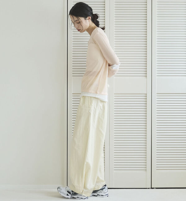 Doux archives「【ハンドウォッシャブル】シャイニータックワイドパンツ」|チノ|