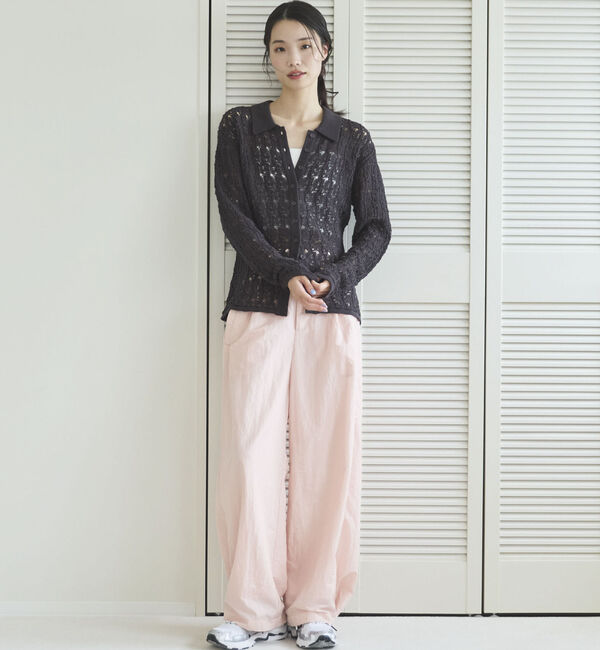 Doux archives「【ハンドウォッシャブル】シャイニータックワイドパンツ」|チノ|