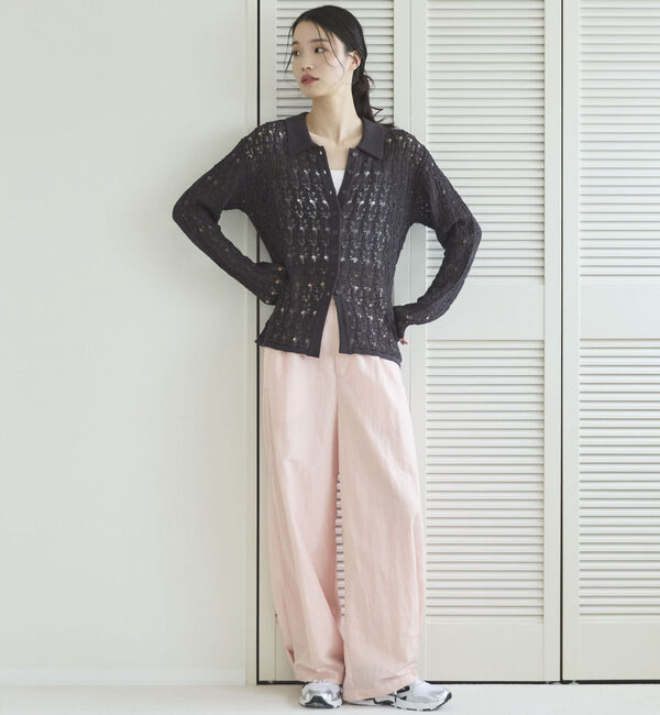 Doux archives「【ハンドウォッシャブル】シャイニータックワイドパンツ」|チノ|