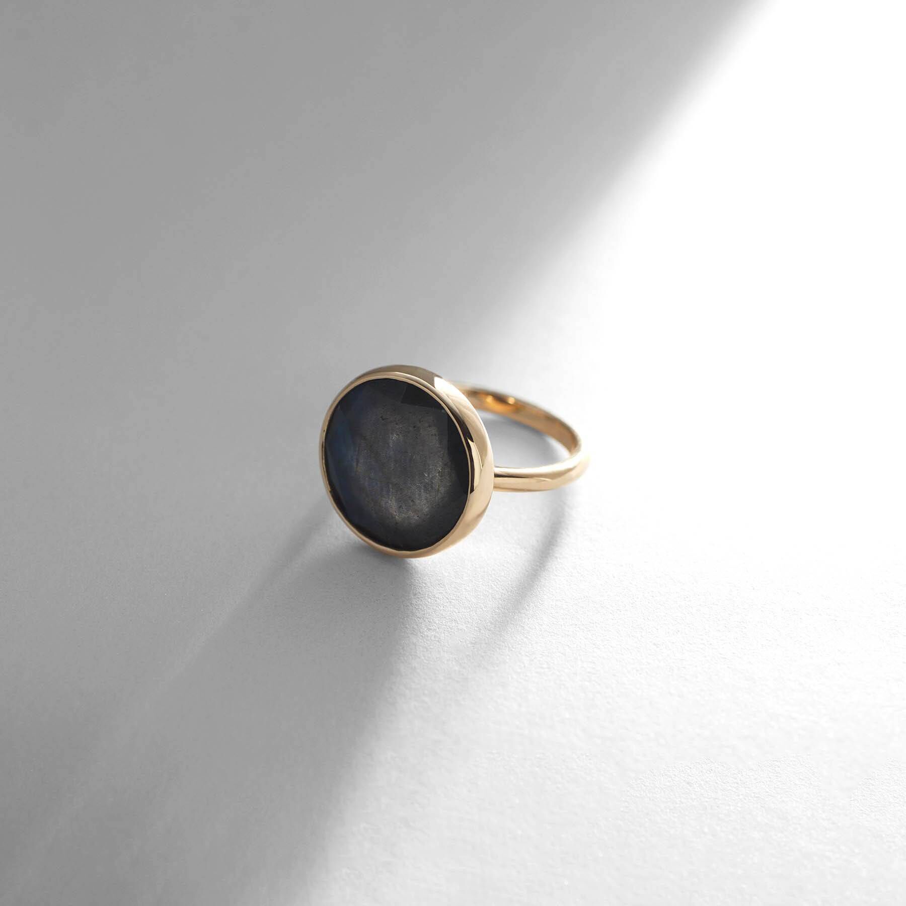 COCOSHNIK「K10ラブラドライト ラウンドローズカット リング」|リング|