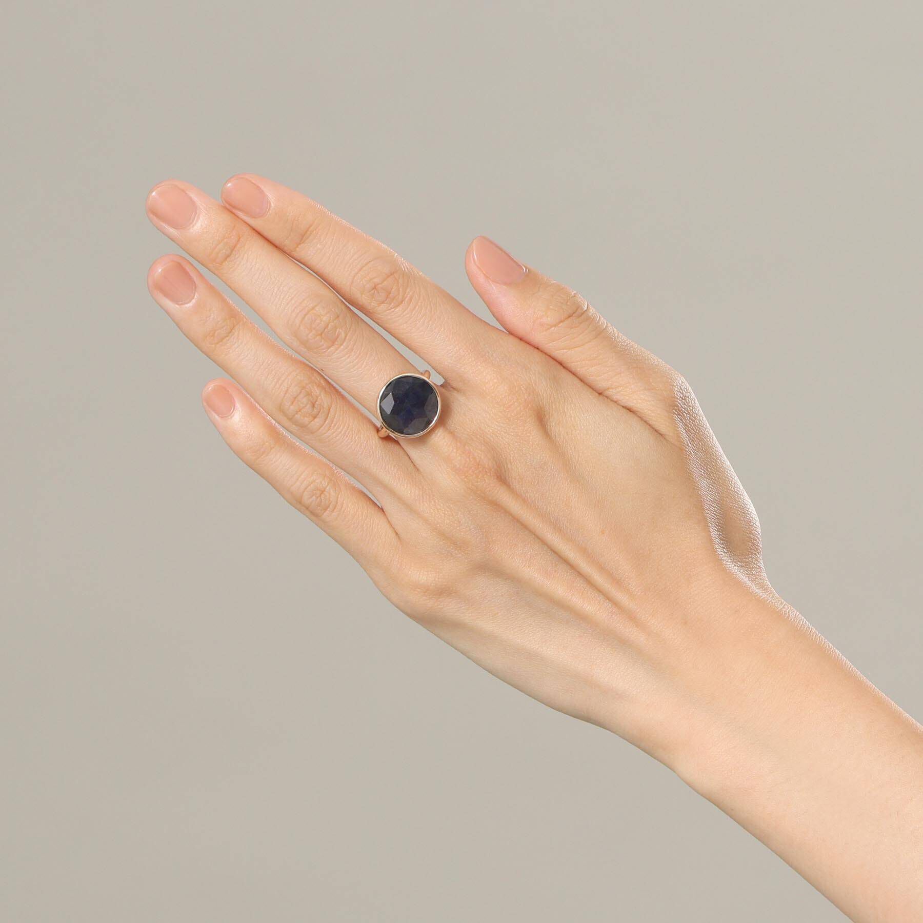 COCOSHNIK「K10ラブラドライト ラウンドローズカット リング」|リング|