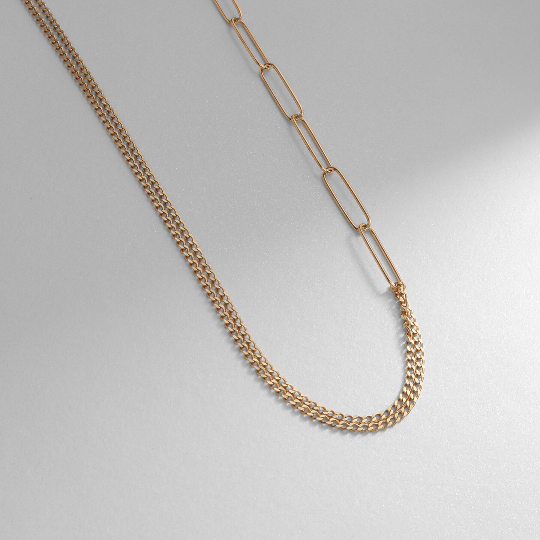 COCOSHNIK「K10PCロング・キヘイミックスチェーン ネックレス」|ネックレス|