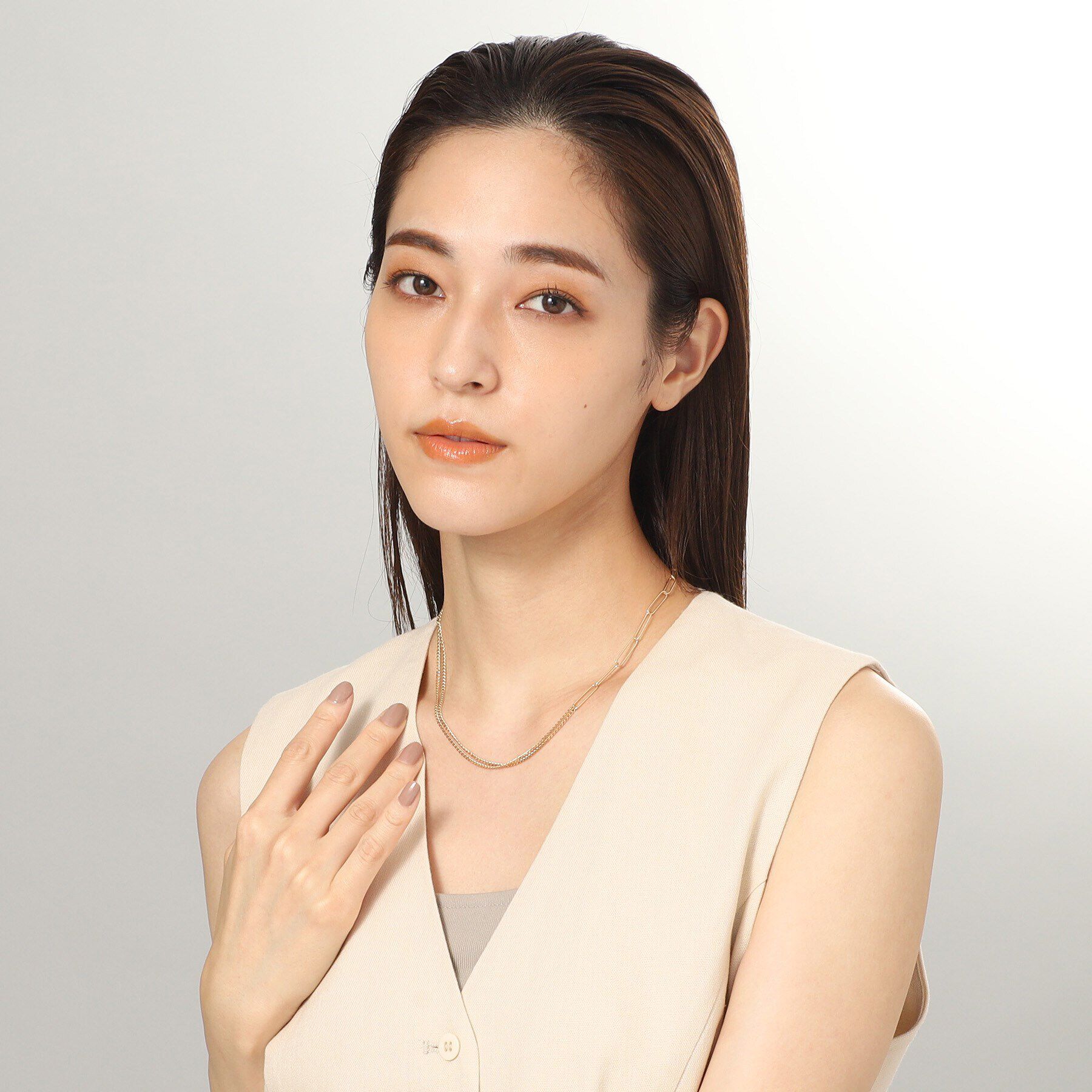 COCOSHNIK「K10PCロング・キヘイミックスチェーン ネックレス」|ネックレス|