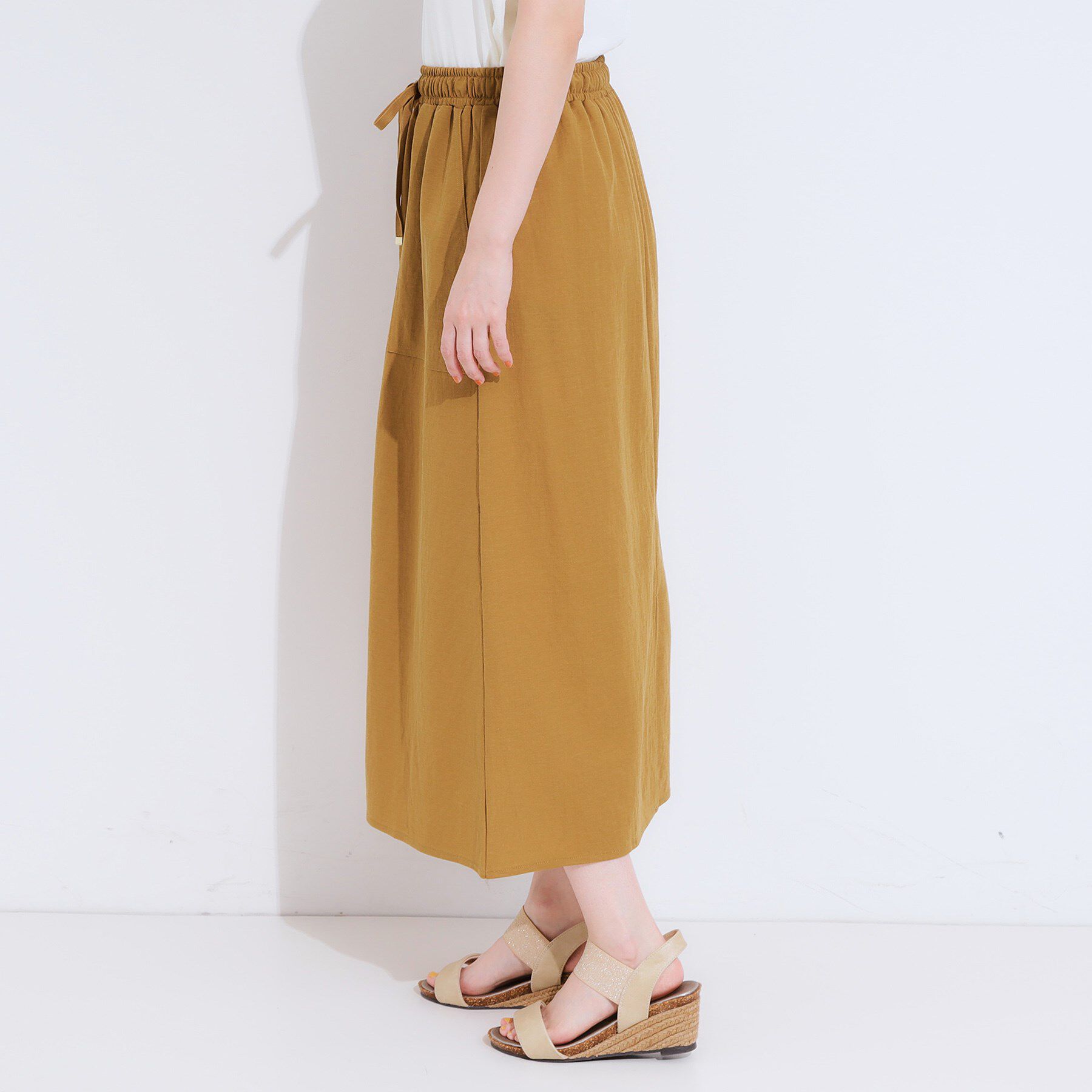 SHOO･LA･RUE「【セットアップ可/ひんやり】大人カジュアルに ベイカー風デザインスカート」|スカート|