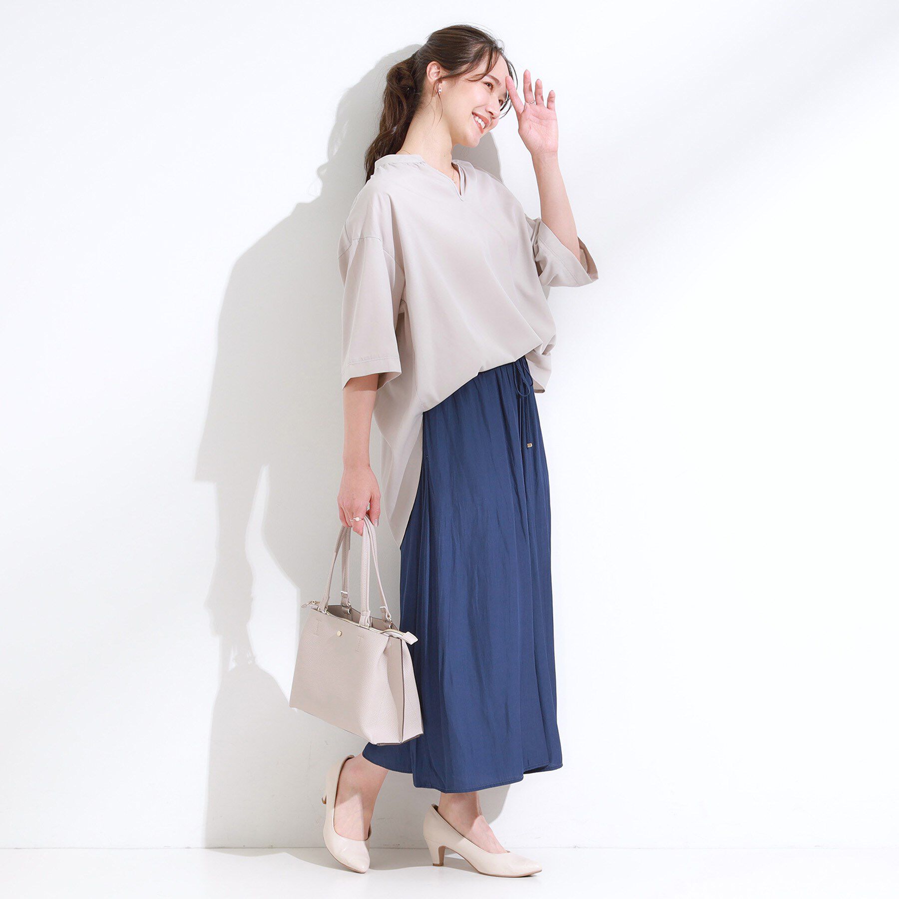 SHOO･LA･RUE「【軽量/2WAY】ふわっと軽い ミドルサイズ トートバッグ」|トートバッグ|