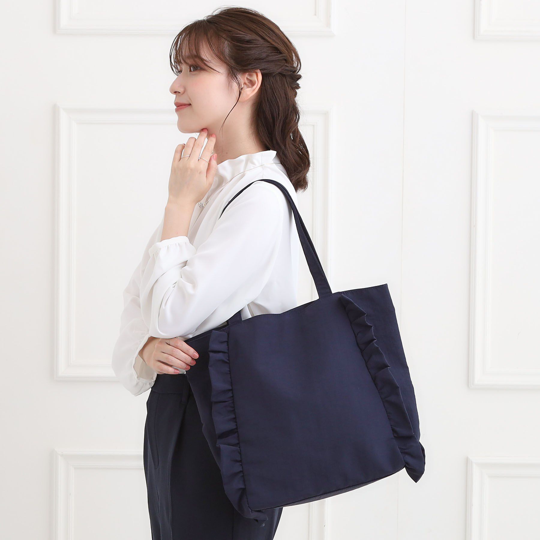 SHOO･LA･RUE「【セレモニー】フリルトートバッグ」|トートバッグ|